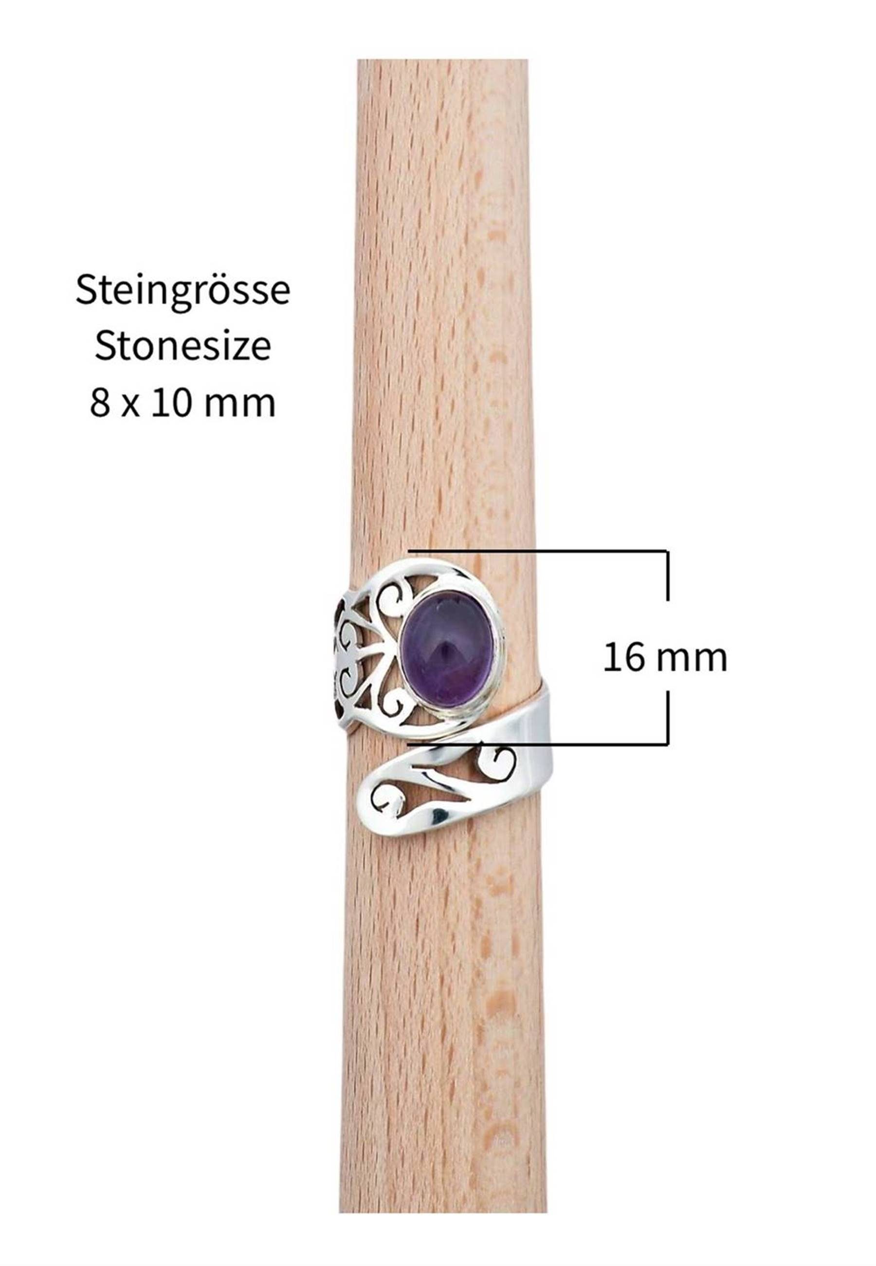 mantraroma 925er Silberring Amethyst mit Silber