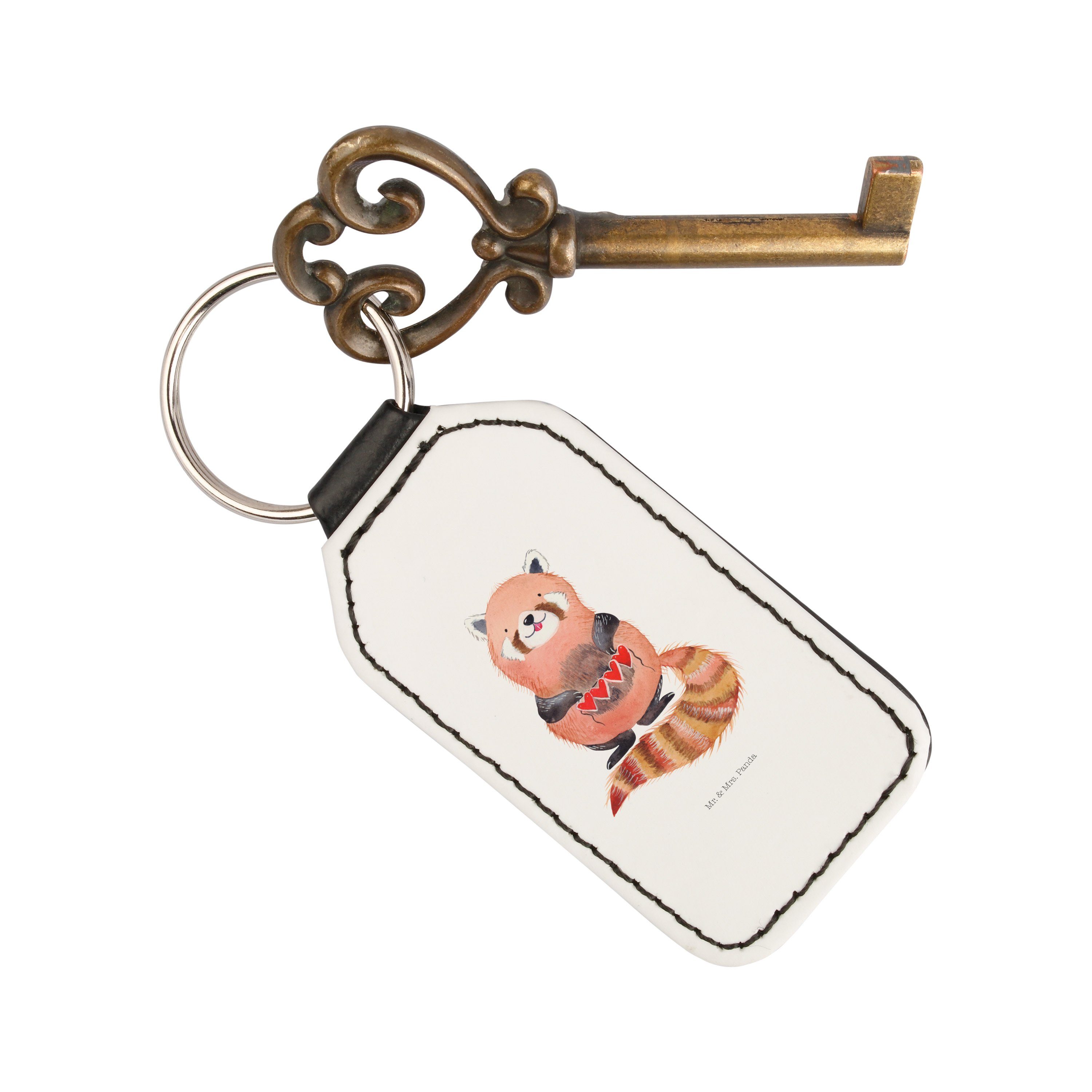 Weiß Mrs. - Panda Panda (1-tlg) Schlüsselanhänger, - Roter & Laune, Gute Schlüsselanhänger Geschenk, Taschen Mr.