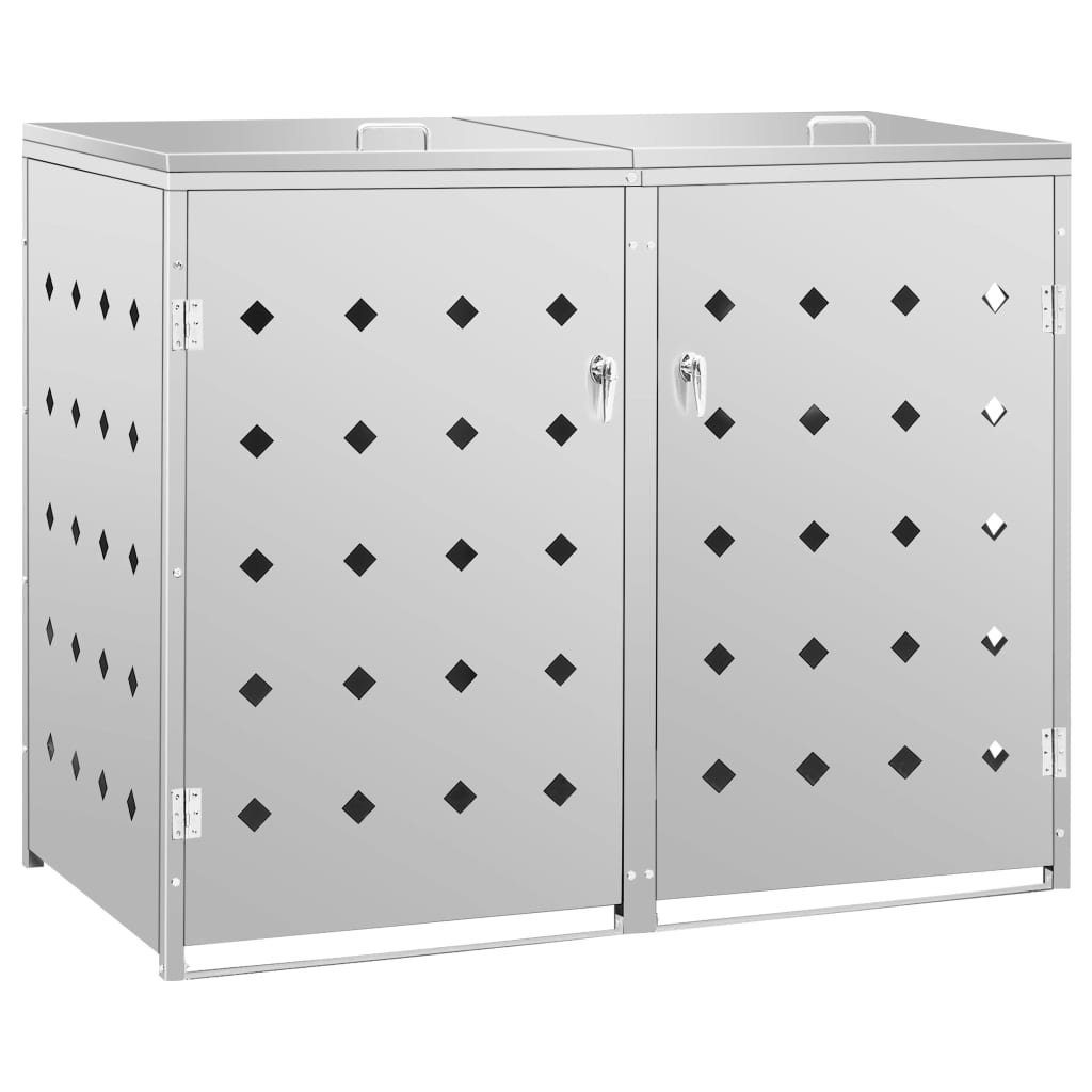 vidaXL Mülltonnenbox 2 Bins Mülltonnenverkleidung Mülltonnenbox abschließbar für 120240L Ed
