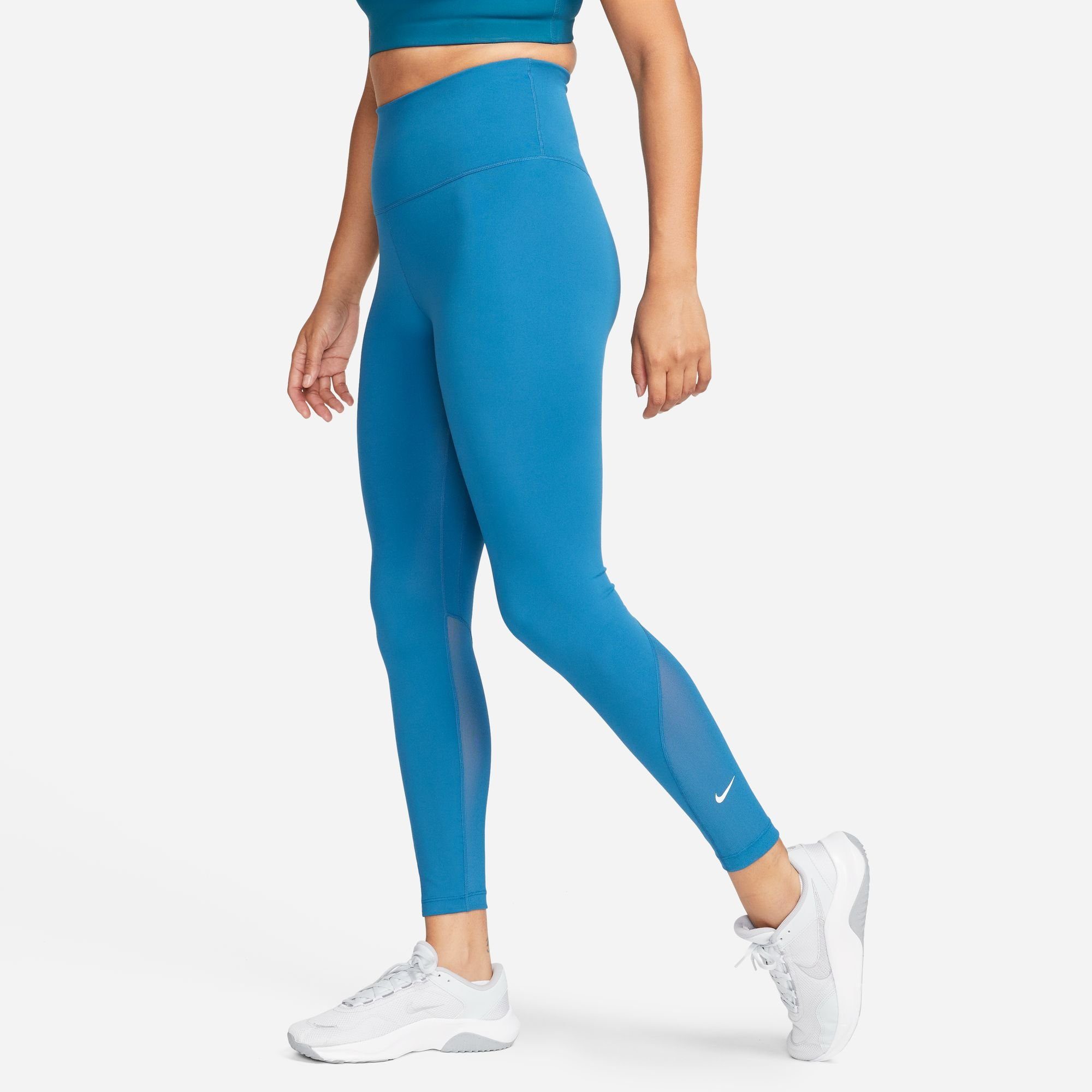 Nike Trainingstights ONE WOMEN'S HIGH-WAISTED / LEGGINGS INDUSTRIAL BLUE/WHITE | Trainingshosen