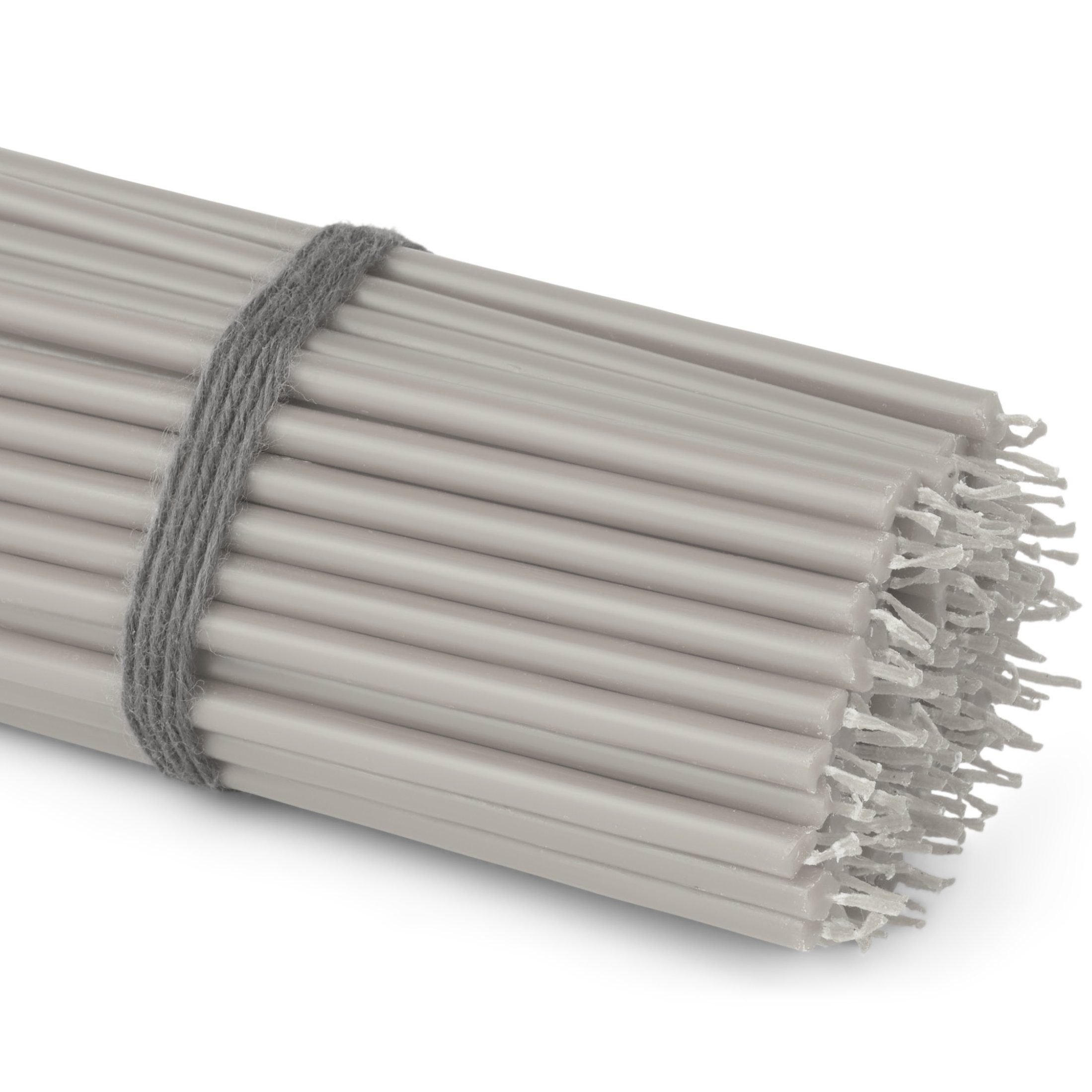 Spitzkerze 100x Stabkerzen grau Rußfrei Tropffrei dünn L 16cm