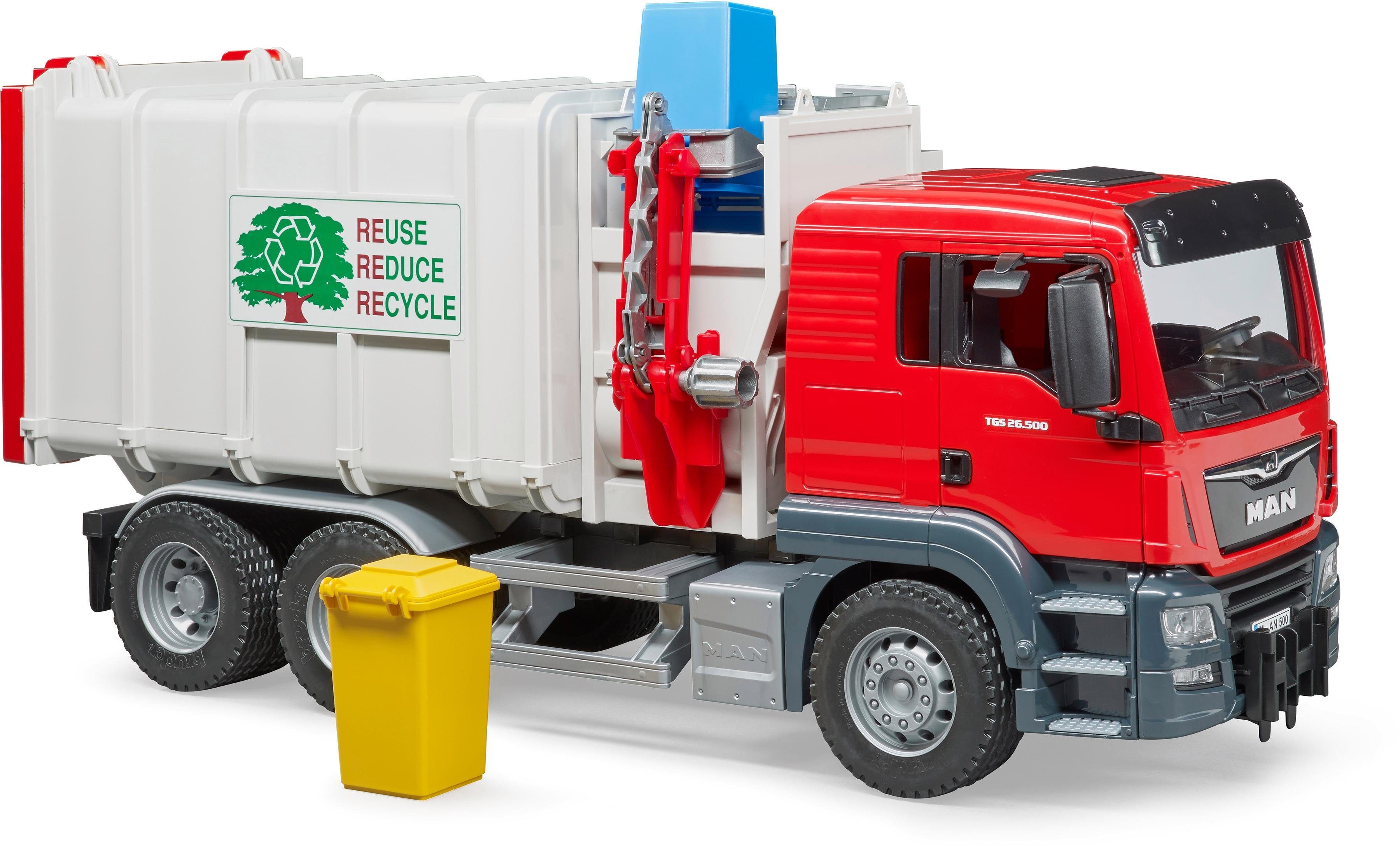 in Germany Spielzeug-Müllwagen Made Seitenlader, Bruder® TGS MAN