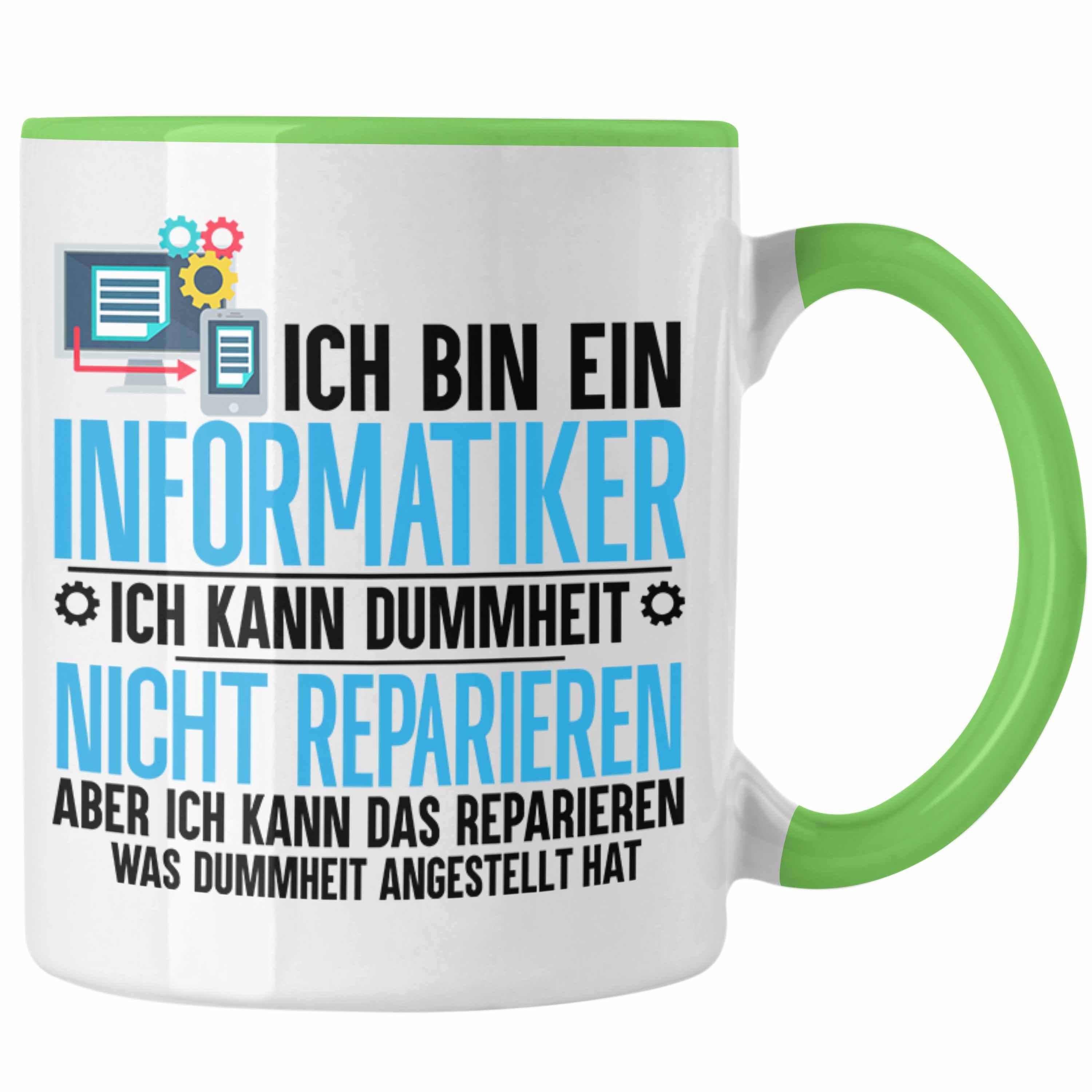 Trendation Tasse Trendation - Informatiker Tasse Geschenk Programmierer Nerd Coder Geschenkidee Lustiger Spruch Grün