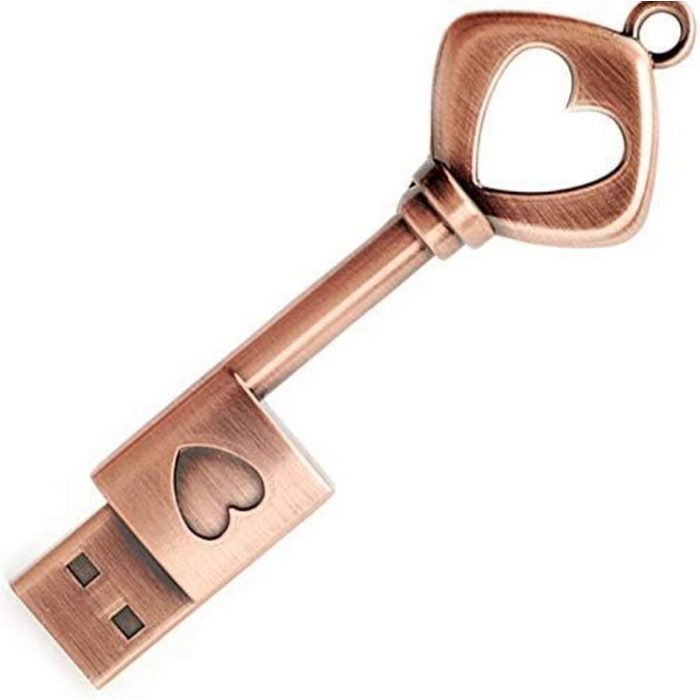 Mmgoqqt 64GB USB Stick USB-Flash-Laufwerk Retro Metall Geformt Speicherstick USB-Stick