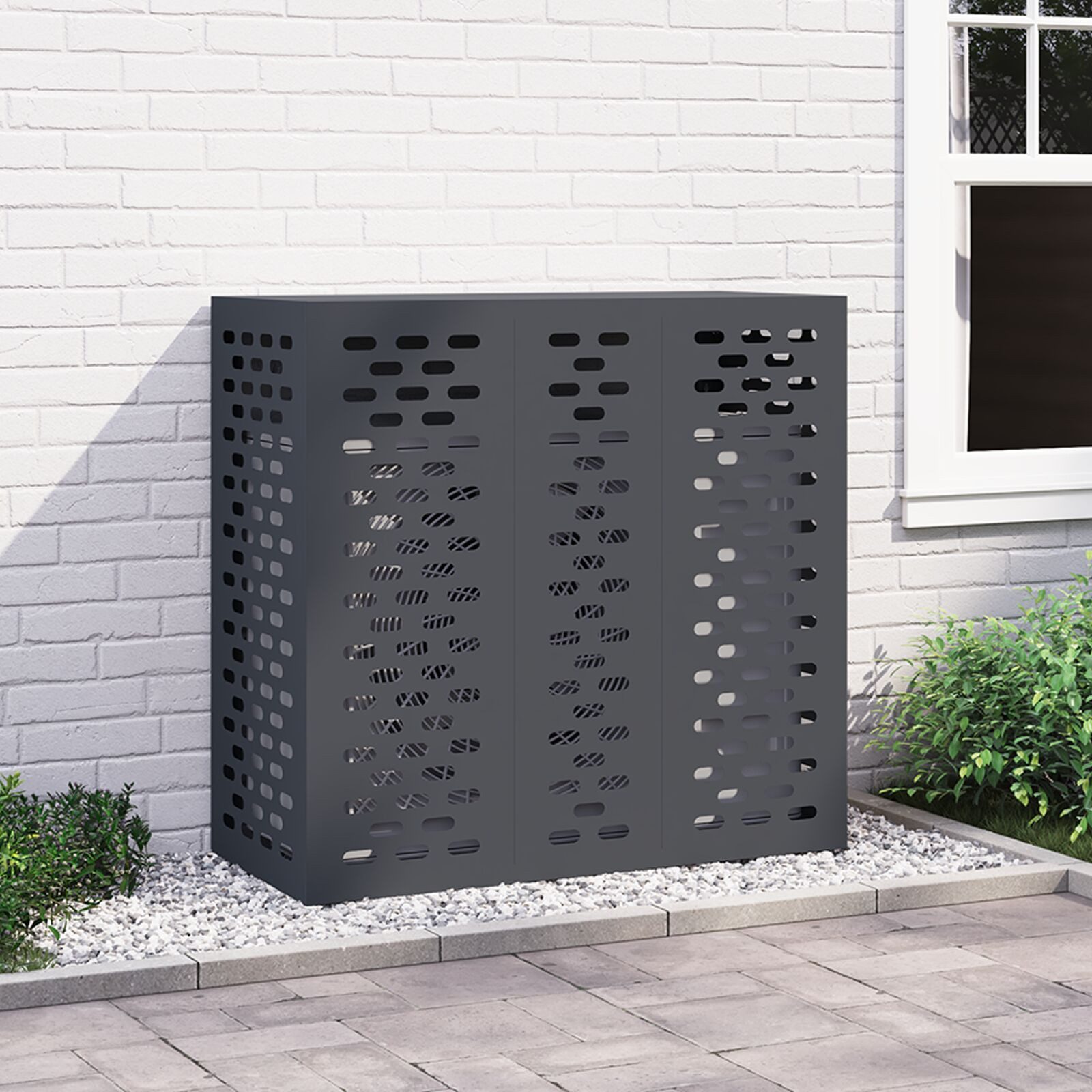 vidaXL Heizungsverkleidung 110 x 50 x 105 cm Luftschutz Abdeckung Anthrazit 110x50x105 cm Stahl