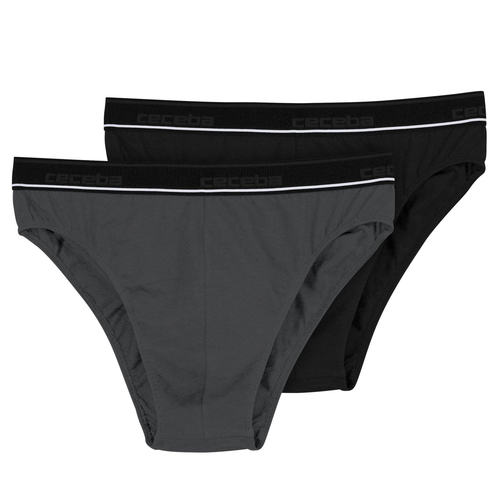 CECEBA Slip Ceceba Bambus-Slips 2er-Pack Übergröße grau/schwarz (Spar-Pack, 2-St., 2er-Pack)