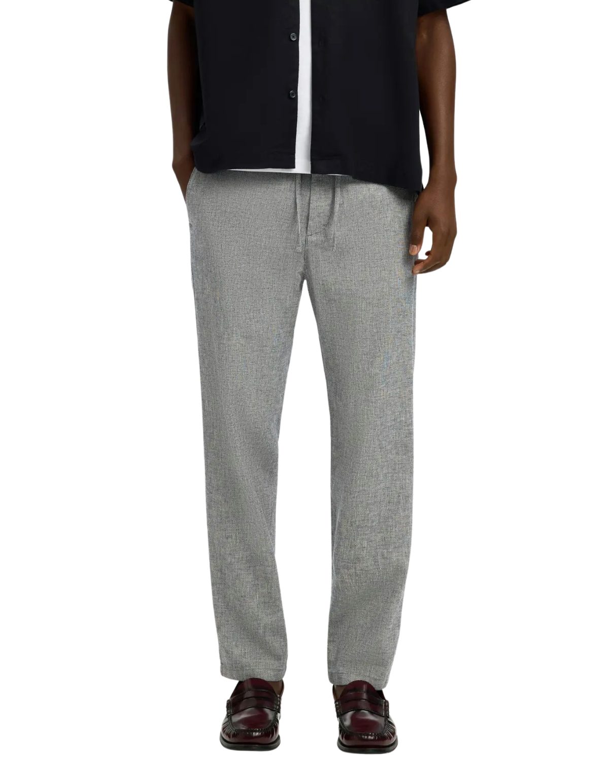 SELECTED HOMME Leinenhose Slim Tapered Fit, mit Reißverschluss & Knopf