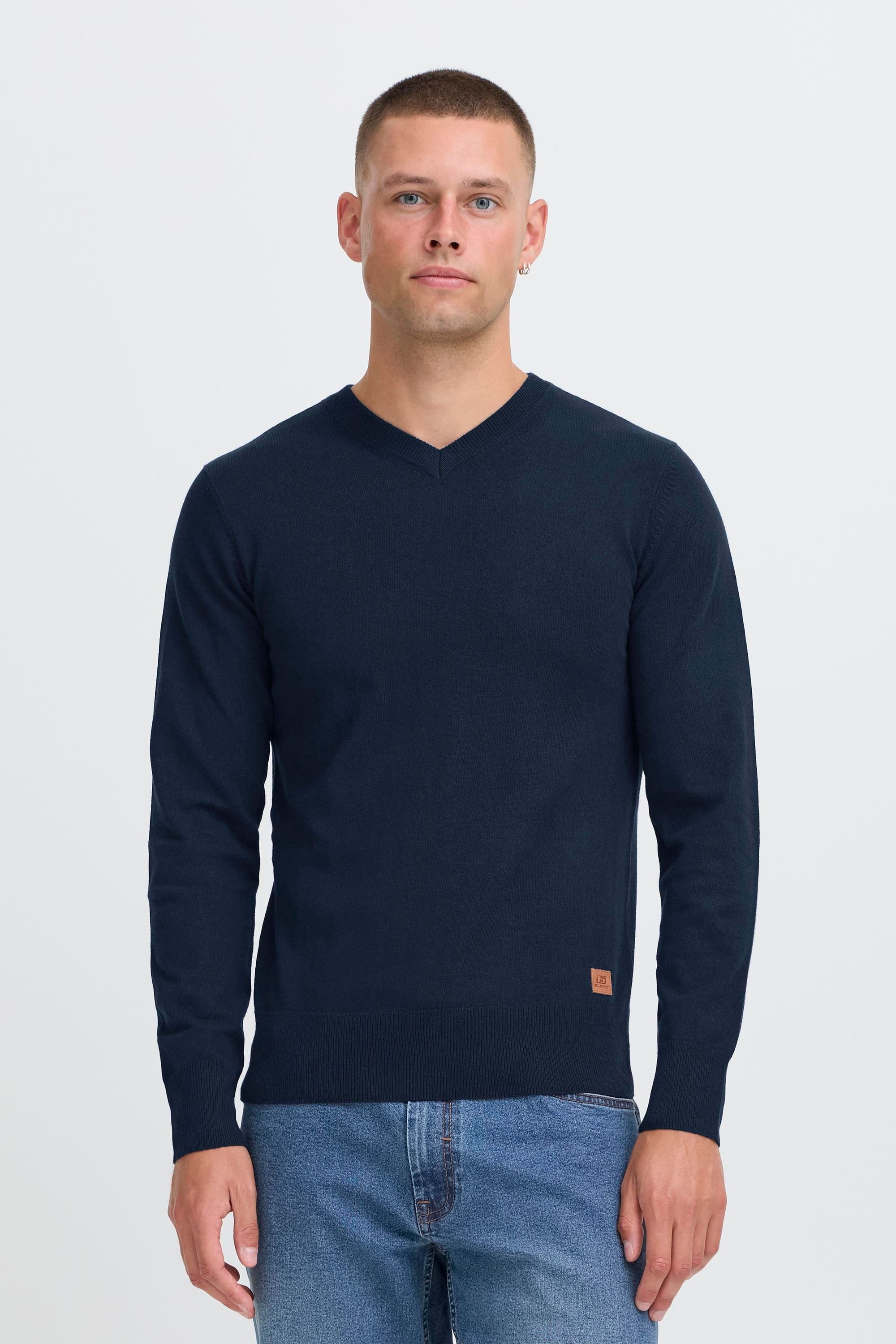 Blend V-Ausschnitt-Pullover BHFibi Stilvoller Strickpullover günstig online kaufen