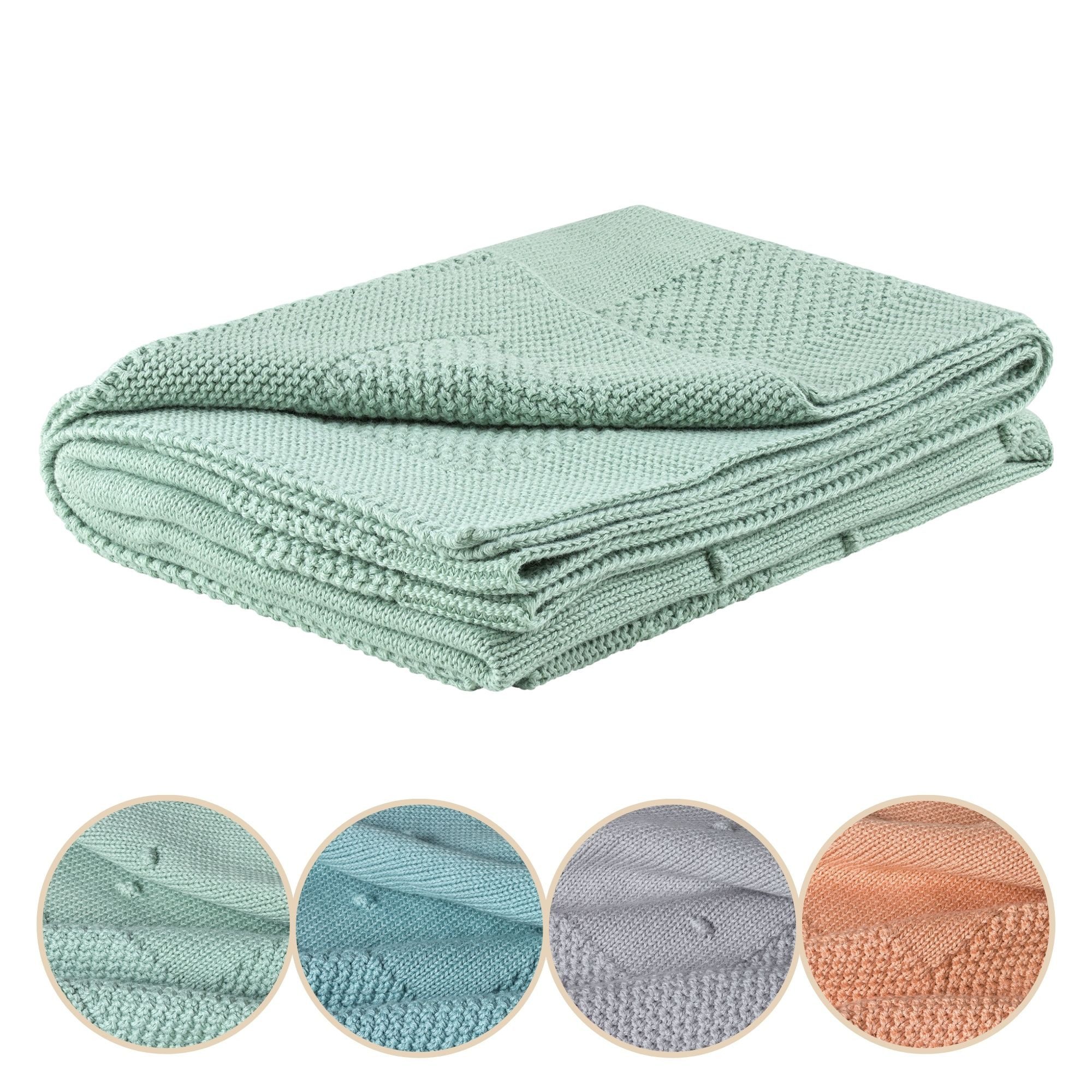 Babydecke Baumwolle (Bio) XXL (75x100 cm) Mädchen + Junge, Kuscheldecke Baby