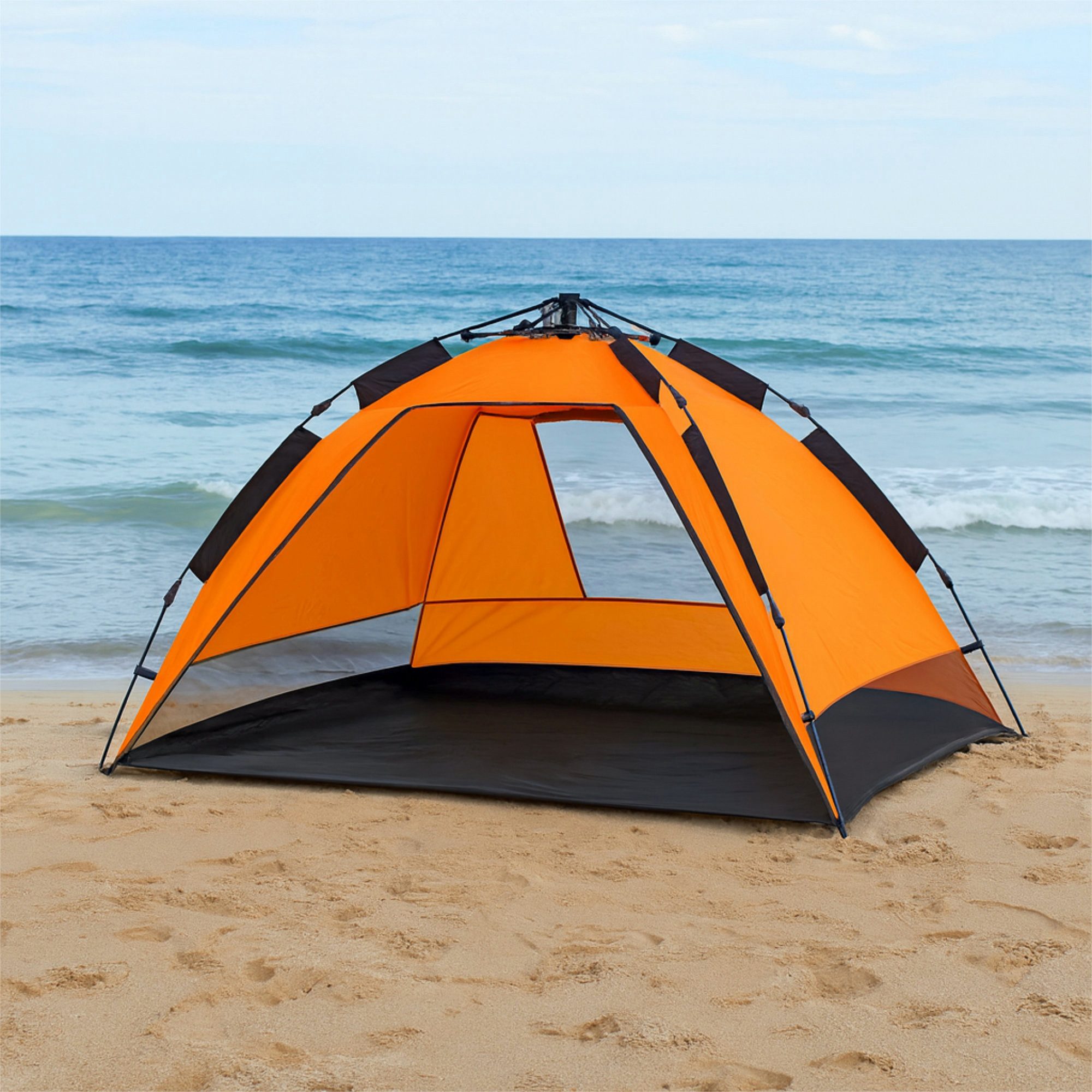 CampFeuer Strandmuschel Wurfzelt Strand UV50+, inkl. Tragetasche, Automatik Strandzelt, Personen: 3