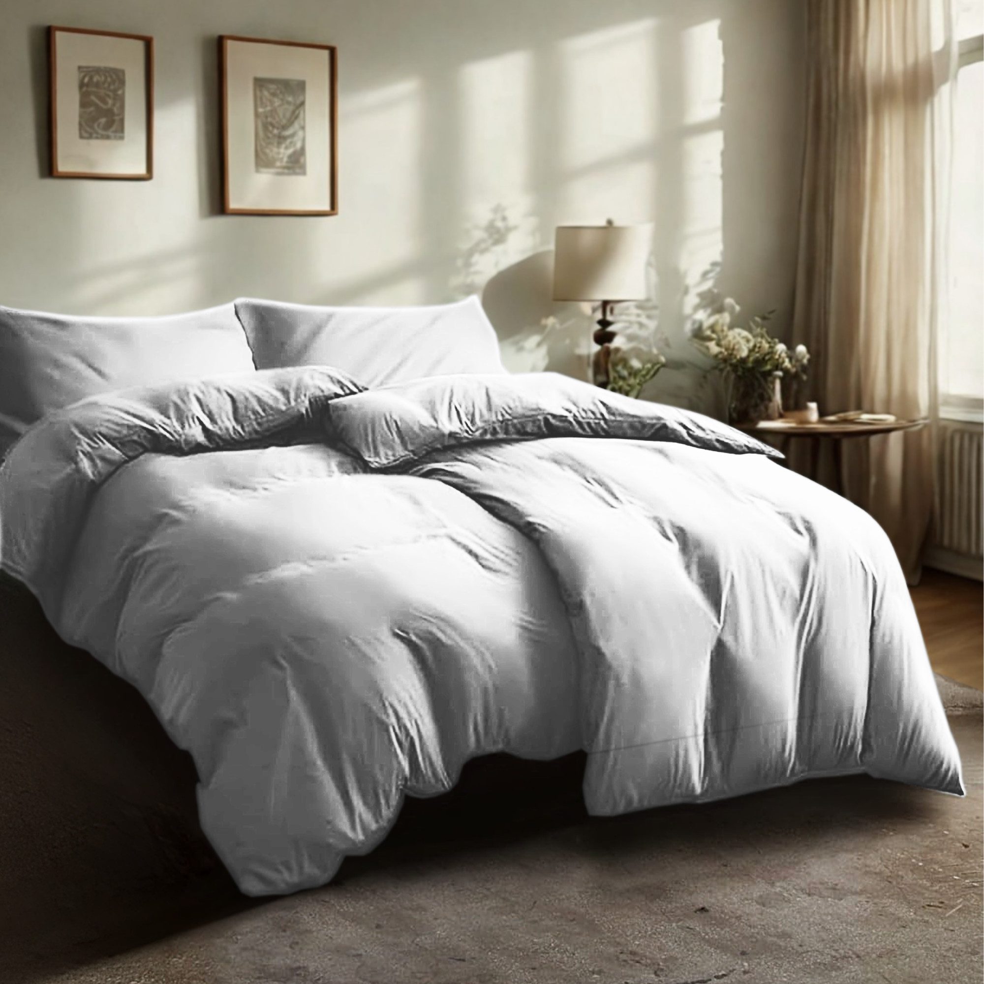 Komfortec Постельное белье Premium, 135 x 200 bis 220 x 240 cm, 6 verschiedene Größen zur Auswahl, gebürstet 100% Mikrofaser, 4 teilig, Superweiches Постельное белье-Set, Knitterfrei, Atmungsaktiv