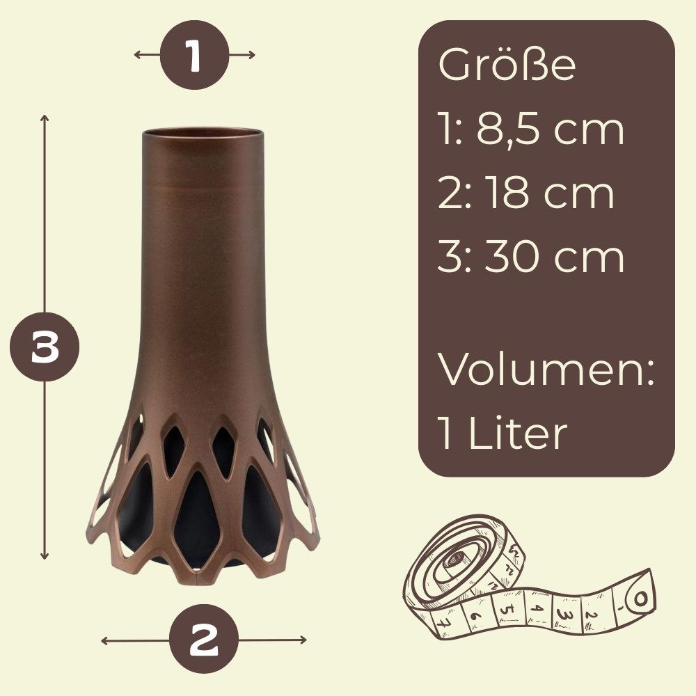 GarPet Bodenvase Grabvase mit Sockel Friedhofvase Grab Vase Friedhof Wetterfeste Vase