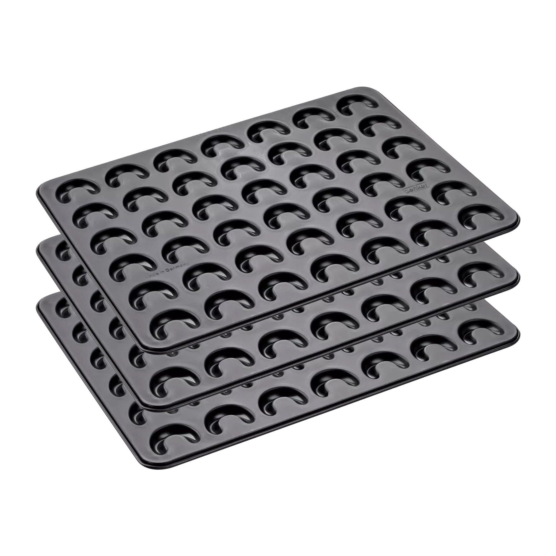 Zenker Backform 3er Set Vanillekipferl Backblech – Je Backform 42 Hörnchen