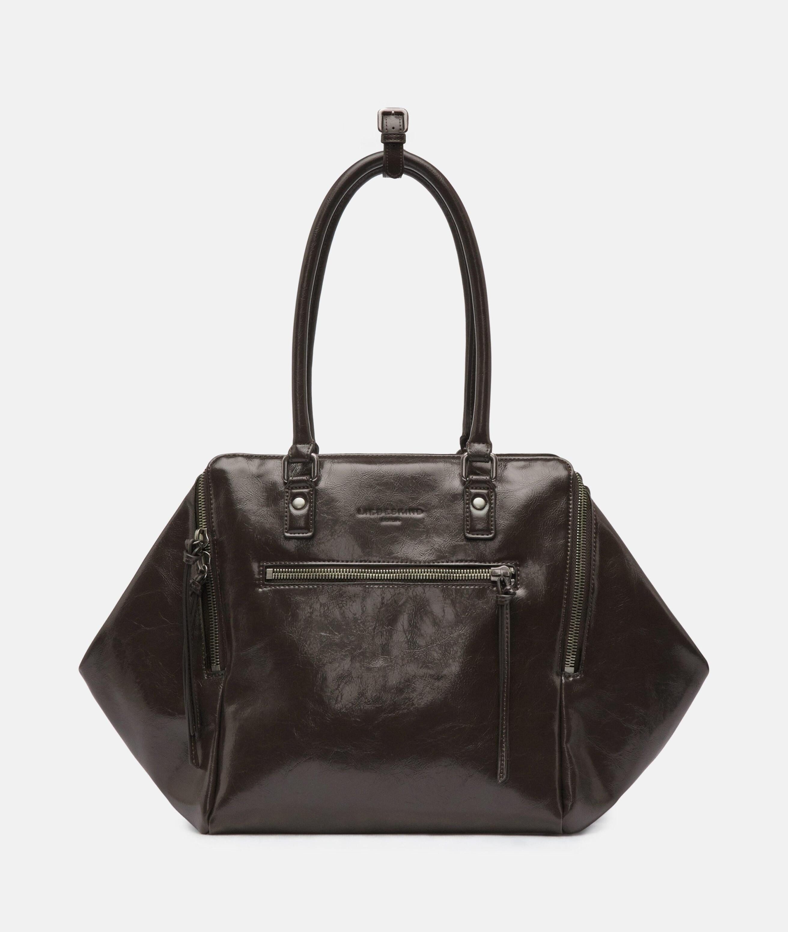 Liebeskind Berlin Schultertasche Archive Kayla Satchel L, Geräumige Schultertasche in Lacklederoptik mit glossy Finish