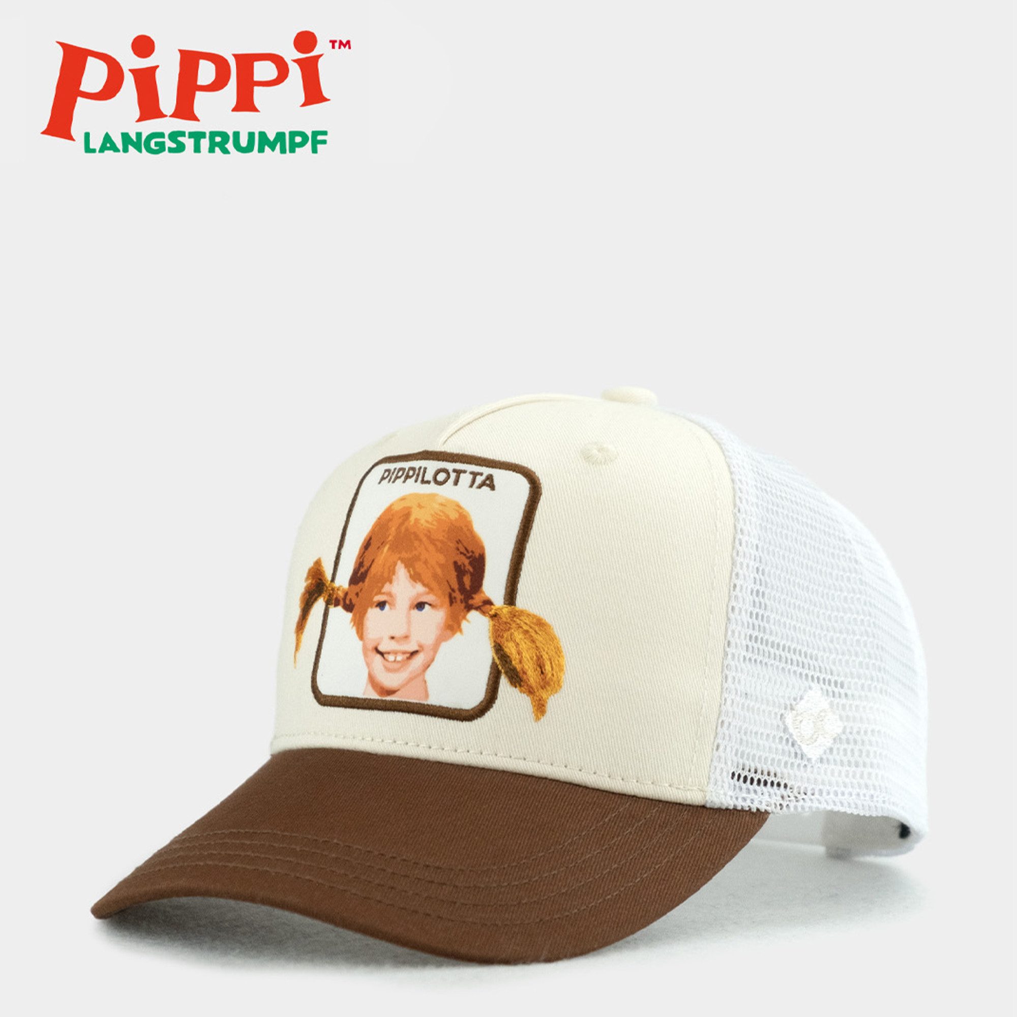 Trucker Cap Bavarian Caps Pippilotta Stickpatch Curved Cap One Size weiß/braun