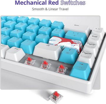 SOLIDEE RGB Hintergrundbeleuchtung Gaming-Tastatur (mit Hot-Swap-fähigen roten SchalternXDA-Tastenkappen,und Produktivität)