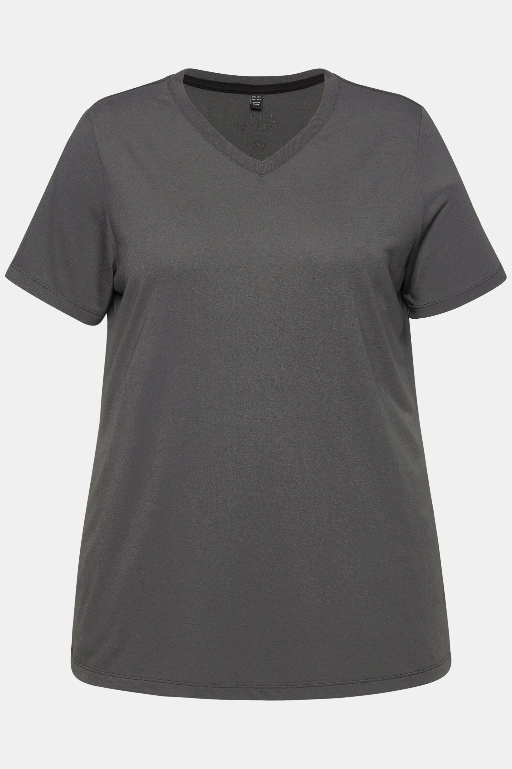 Ulla Popken T-Shirt Funktionsshirt antibakteriell V-Ausschnitt günstig online kaufen