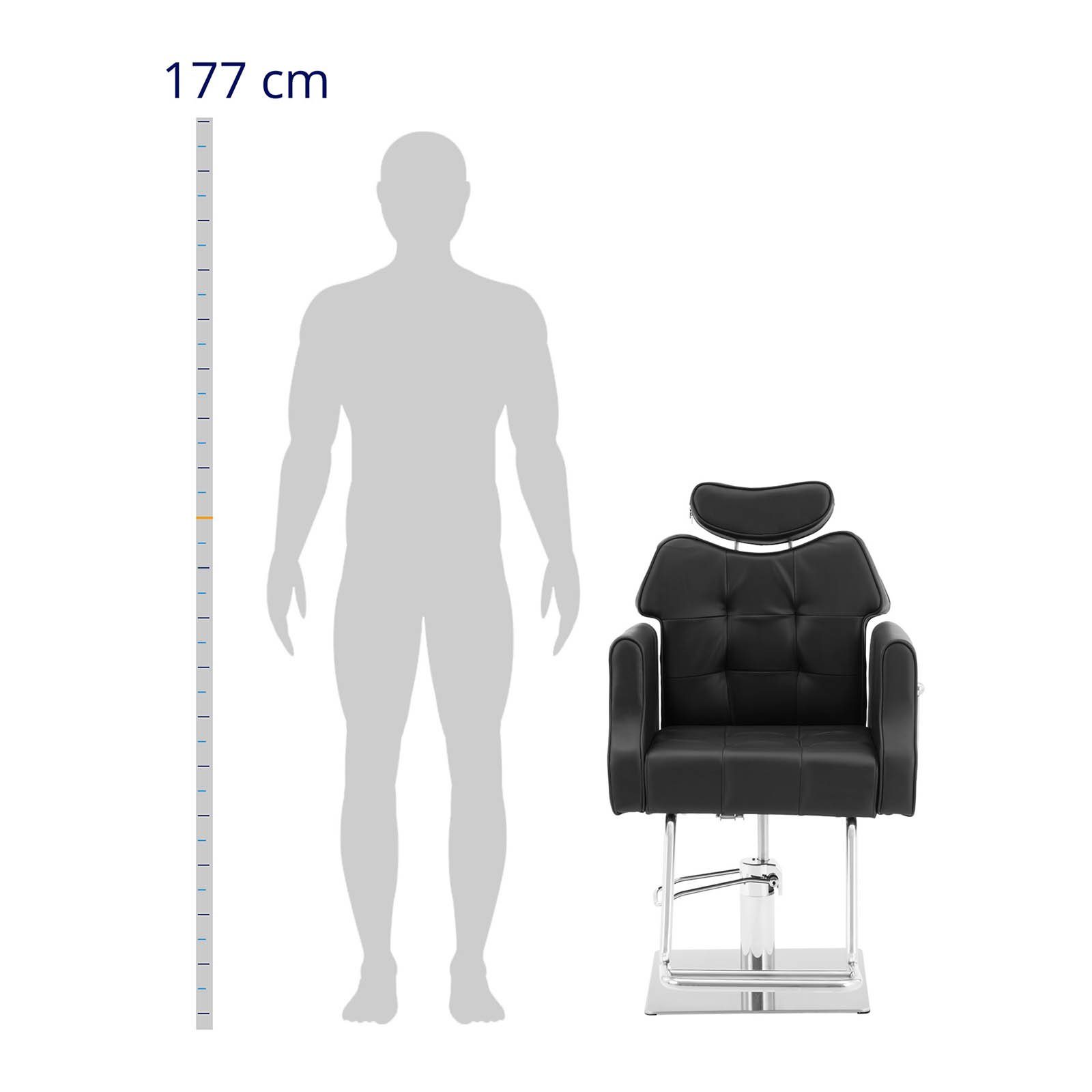 Friseurstuhl Armlehnstuhl kg höhenverstellbar Physa mit Chard 200 Fußstütze Barber-Stuhl