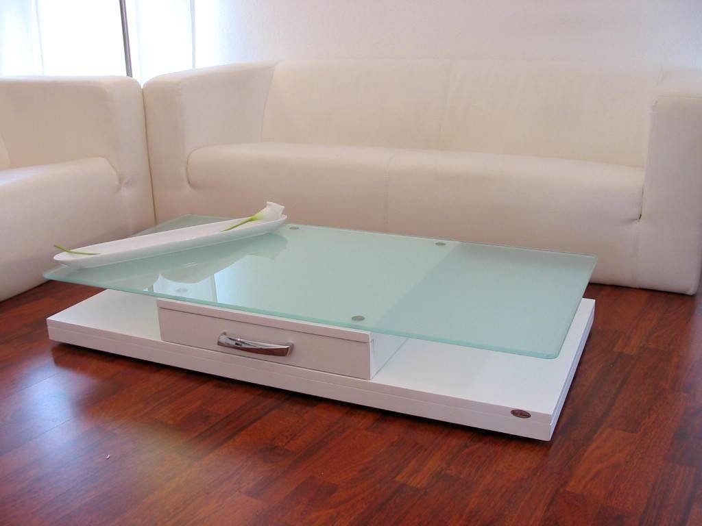 carl svensson Couchtisch Design Tisch V-470 Weiß Milchglas Glas Carl Svensson