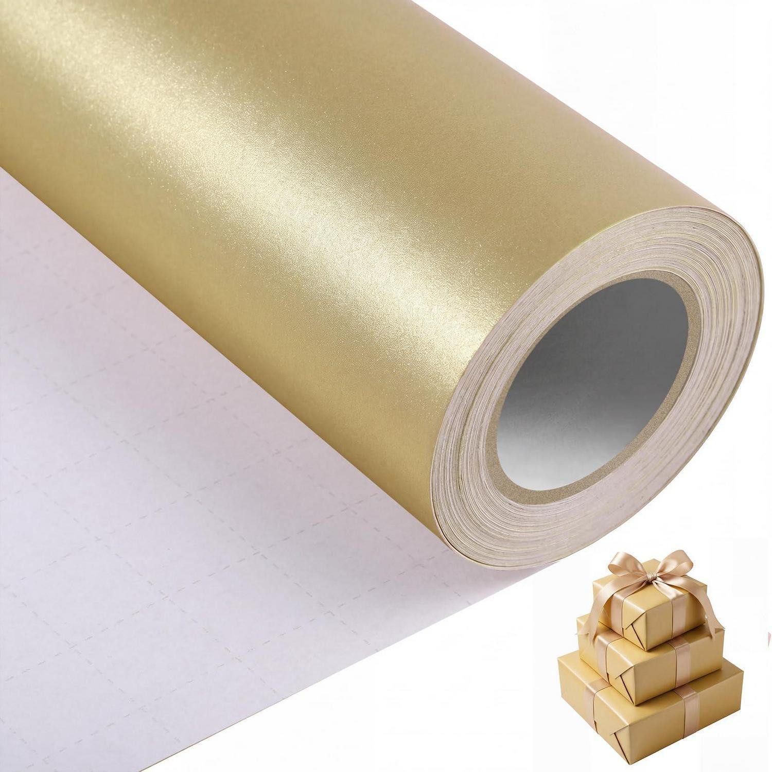 LuxusKollektion Geschenkpapier Geschenkpapier gold Perlglanz 43cm x 12m