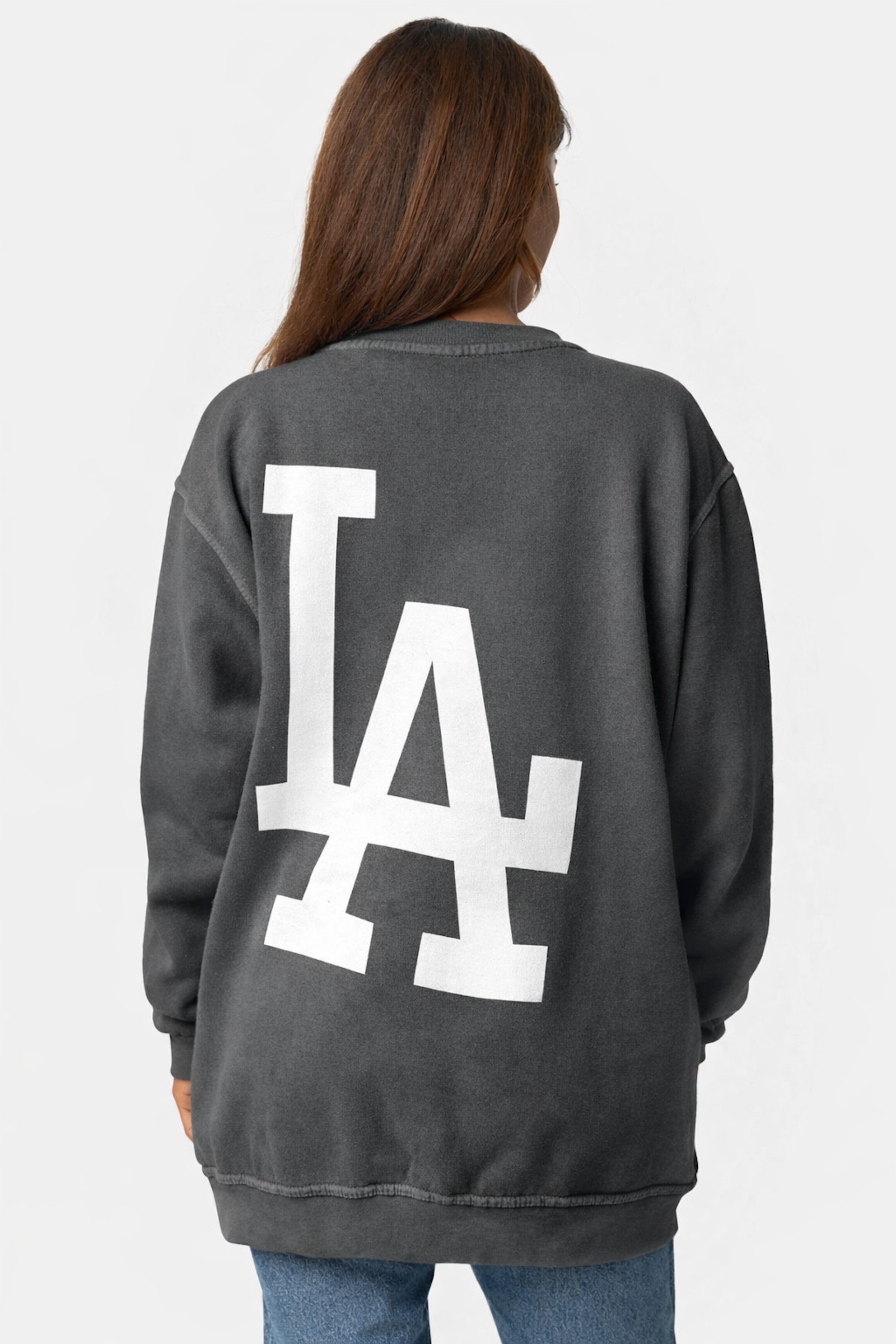 Worldclassca Longsweatshirt Worldclassca Oversized Sweatshirt LA Print Langarmshirt Pullover Neue Kollektion - Stilvolle und gemütliche Casual Mode für Damen