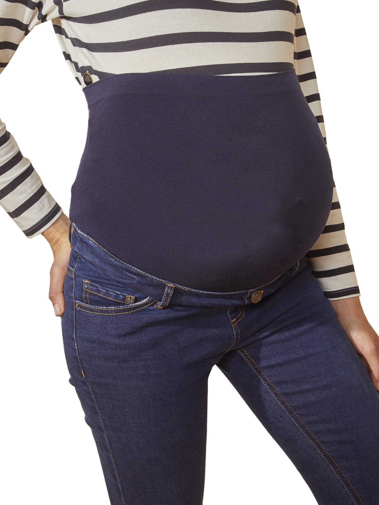 vertbaudet Umstandsjeans Umstands-Jeans mit Stretch-Einsatz, Skinny-Fit Bundweite verstellbar