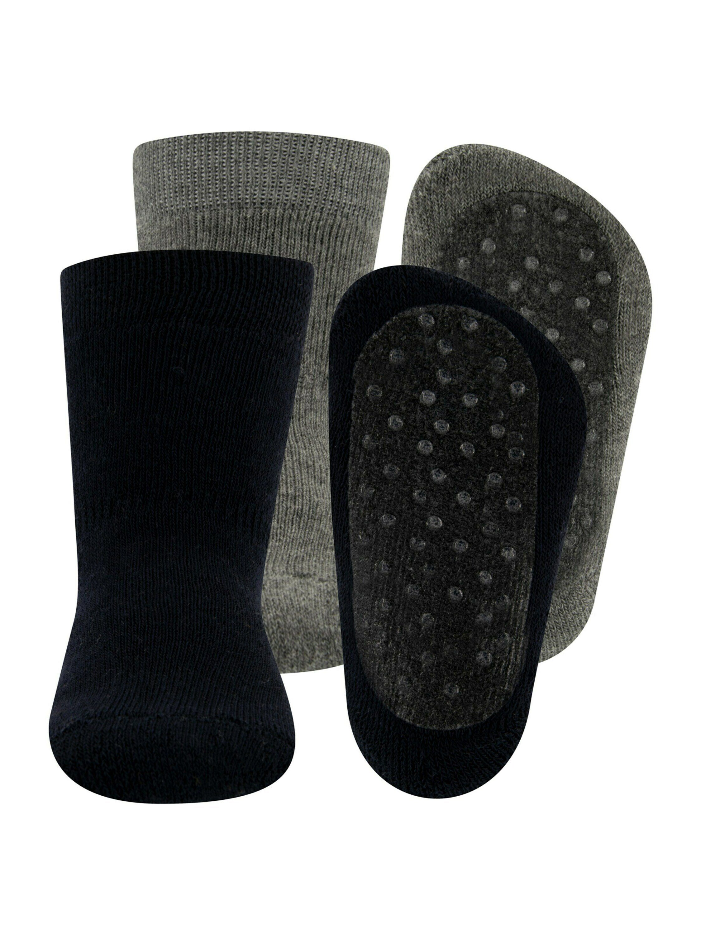 EWERS Calzini Bambini 2 Paia In Lana Biologica - GOTS, Unisex, Grigio, Morbidi E Lavabili In Lavatrice