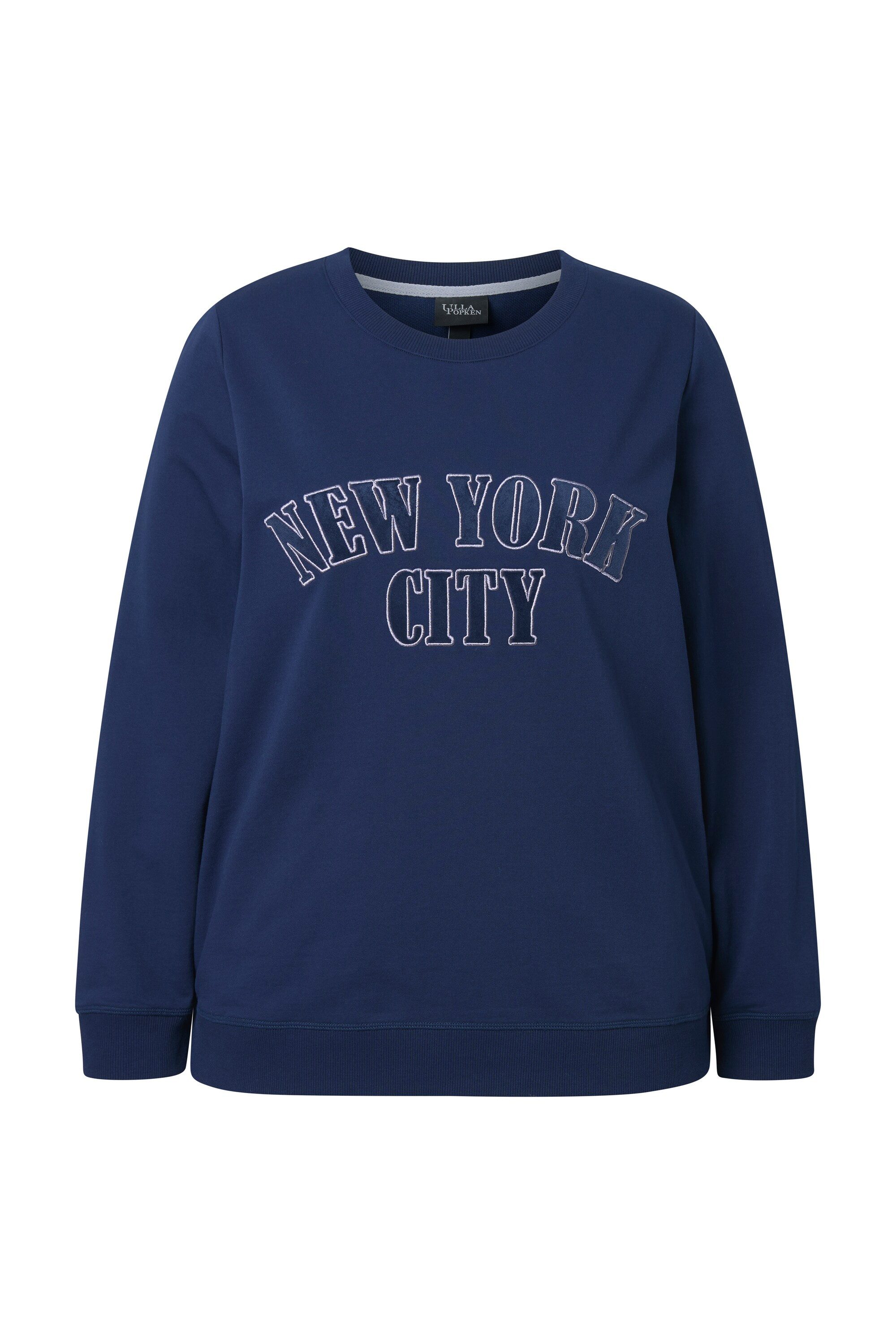 Ulla Popken Sweatshirt Sweat-Pullover Stickerei V-Ausschnitt Langarm günstig online kaufen