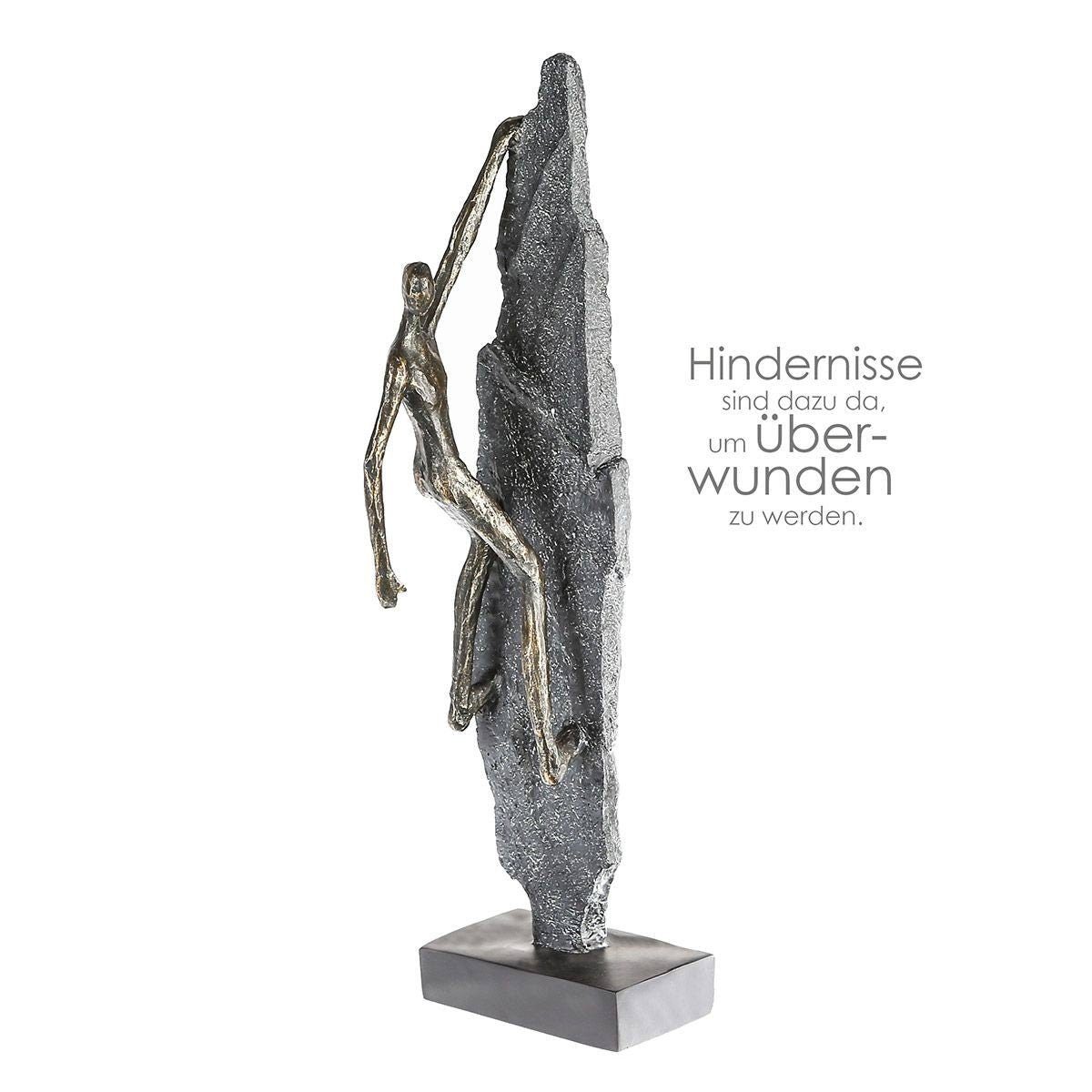 GILDE Dekoobjekt Bronzefarbene Poly-Skulptur 'Climber' von GILDE - Kletternder Mann an