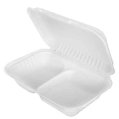 wisefood Lunchbox Burger Box Verpackung Bio Zuckerrohr Bagasse, Bagasse, (50-tlg)