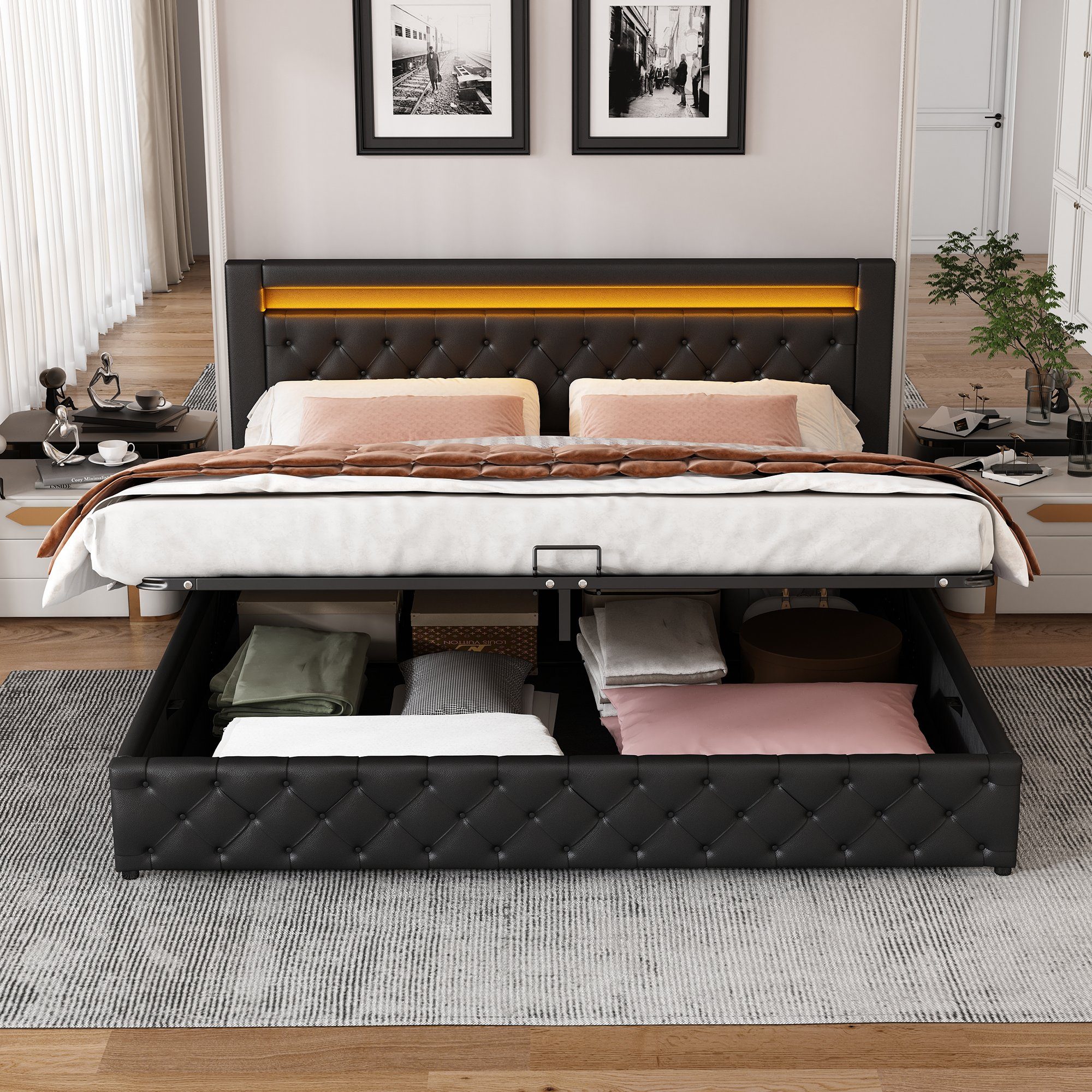 REDOM Polsterbett Polsterbett Doppelbett Stauraumbett Bett günstig online kaufen