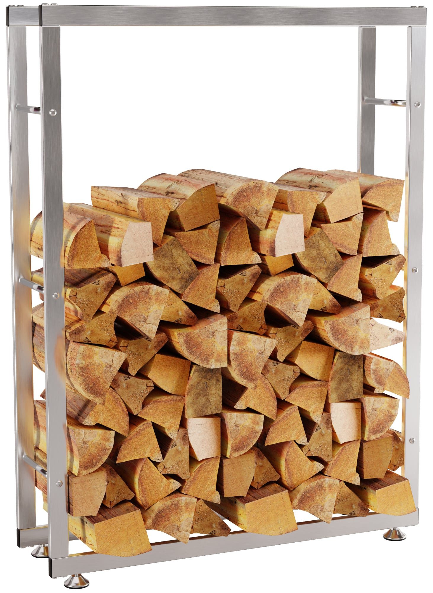 TPFLiving Kaminholzregal Brasa, BxTxH:80x25x150 cm, (Großzügige Ablagefläche für ordentlich gestapeltes Brennholz, Drei Querstreben je Seite für Sicherheit und Stabilität), Ideal für moderne Wohnräume und anspruchsvolles Interior