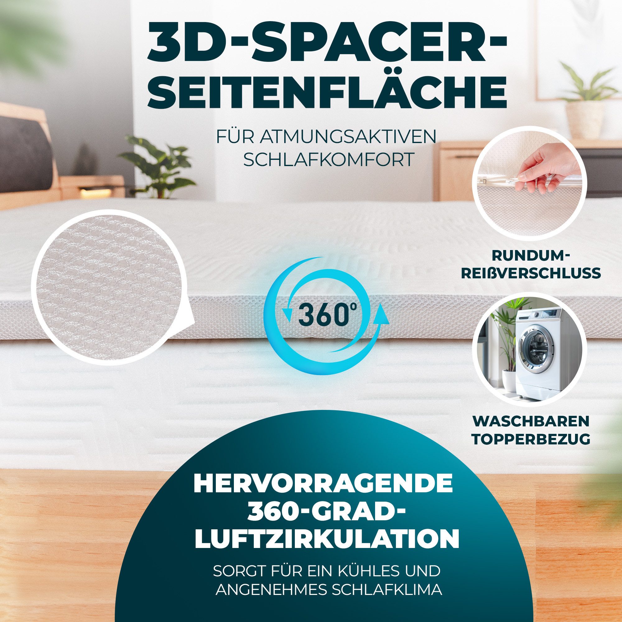 MARQA HOME, Topper Matratzentopper Komfortschicht, Reißverschlüsse, Waschba günstig online kaufen