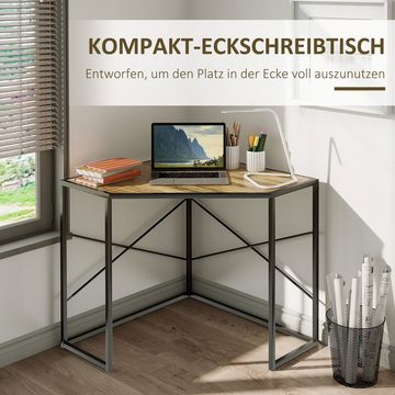 HOMCOM Eckschreibtisch im Industrie Design 80 cm x 80 cm x 77,5 cm Metall (Set, 1-St., 1 x Eckschreibtisch), Breite 80 cm