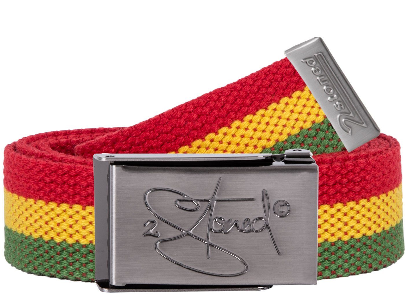 2Stoned Stoffgürtel Koppelgürtel Unisex, Schnalle Matt Classic, 3 cm breit, 120 cm lang individuell kürzbar