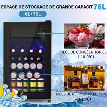 Gotagee Kühlschrank Mini-Kühlschrank Leise Energieeffizient 76L Kühlschrank Gefrierschrank SC-76A