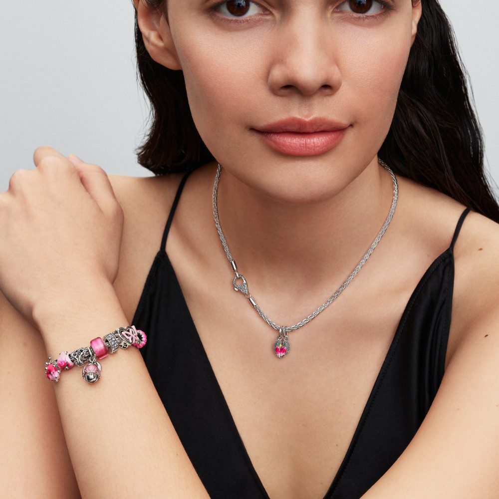 Pandora Charm-Kette 394463C01-45, Zirkonia, Charm Kette, Sterling Silber