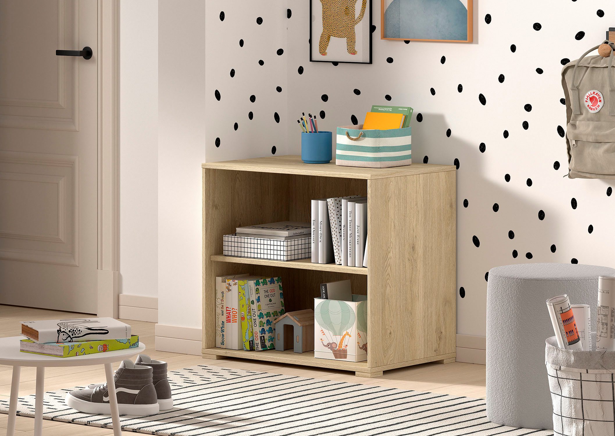 Vipack Regalelement SAM mit 2 geräumigen Fächern, universell einsetzbar, Pflegeleichte Oberfläche in Eiche oder Weiß Dekor