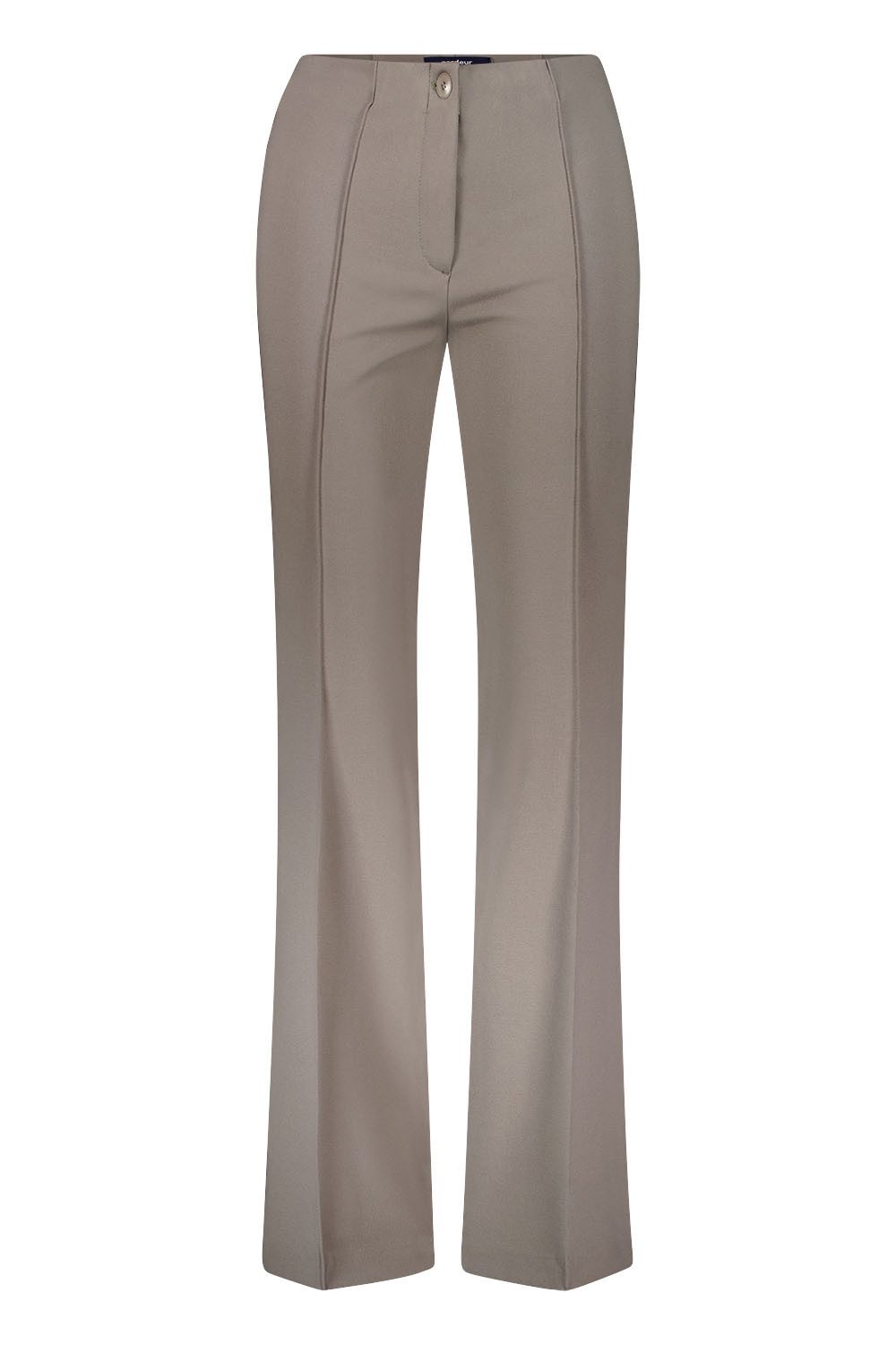Atelier GARDEUR Bootcut-Jeans ZARIA820-601571-3025, braun, dunkel taupe, Slim Fit, Bootcut, Jersey Pull-on Bund mit sichtbarem Knopf und markanter Biese