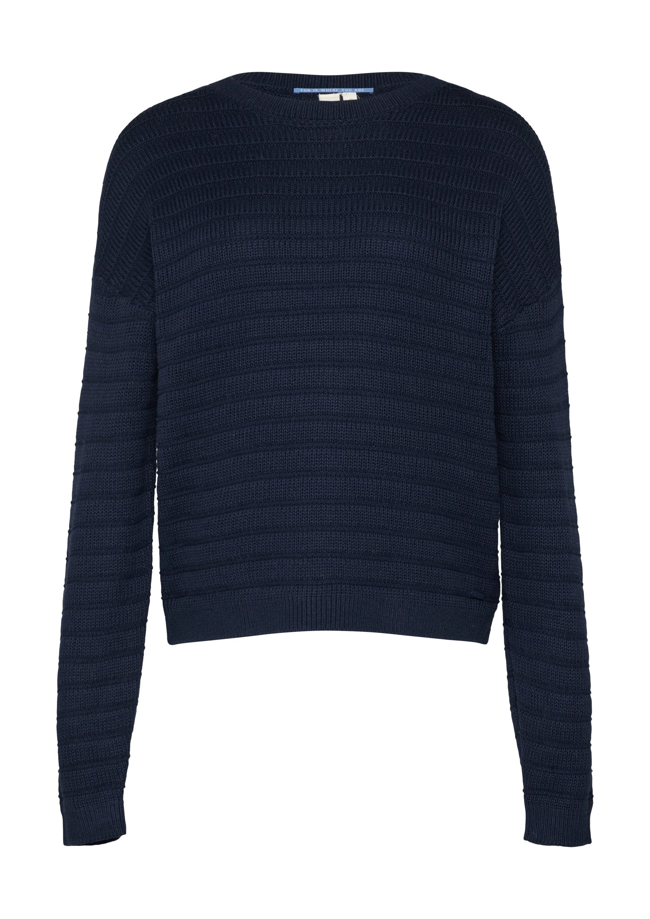 QS Longpullover Strickpullover Baumwollmix-Pullover mit Strukturmuster günstig online kaufen