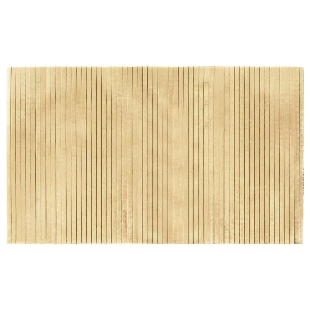 furnicato Teppich Moderner Bambusteppich 60 x 100 cm in hellem Naturholz, 60 x 100 cm