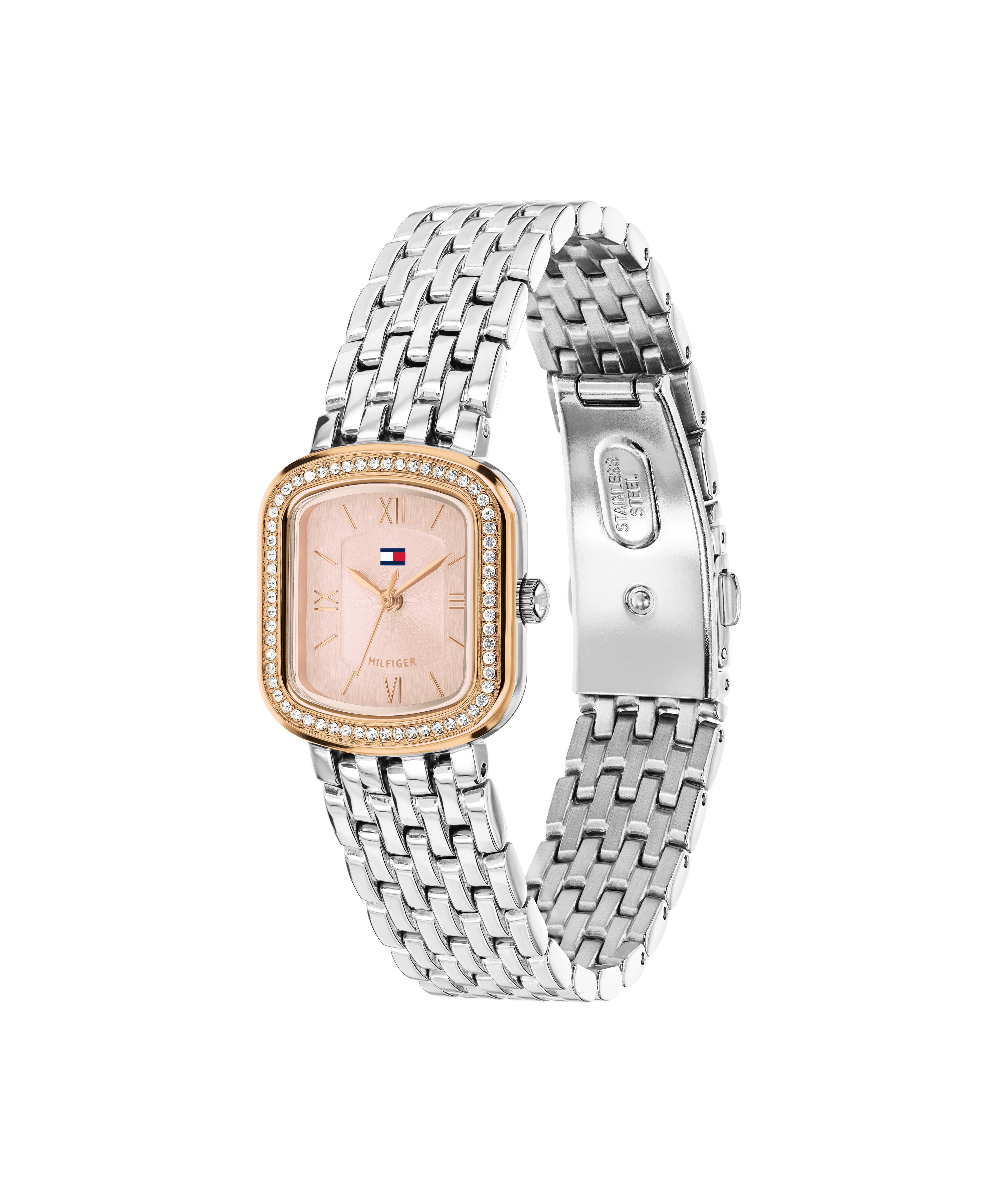 Tommy Hilfiger Quarzuhr ABBY 1782925, Armbanduhr, Damenuhr, Edelstahlarmband, analog, Glaskristalle