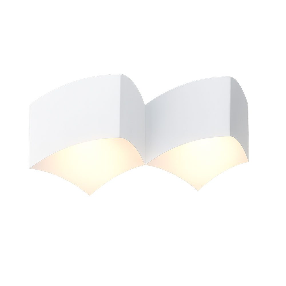 WOFI LED Wandleuchte, Leuchtmittel inklusive, Warmweiß, Design Wand Spot Leuchte Lampe Beleuchtung weiß 2-flammig WOFI