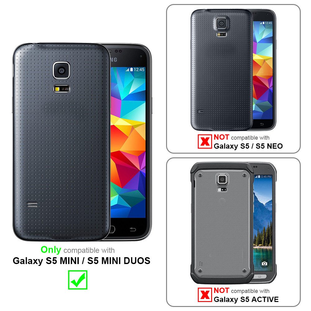 Cadorabo Handyhülle für Samsung Galaxy S5 MINI / S5 MINI DUOS Hülle Samsung Galaxy S5 MINI / S5 MINI DUOS, Schutzhülle Hülle mit Standfunktion, Magnetverschluss und Kartenfach