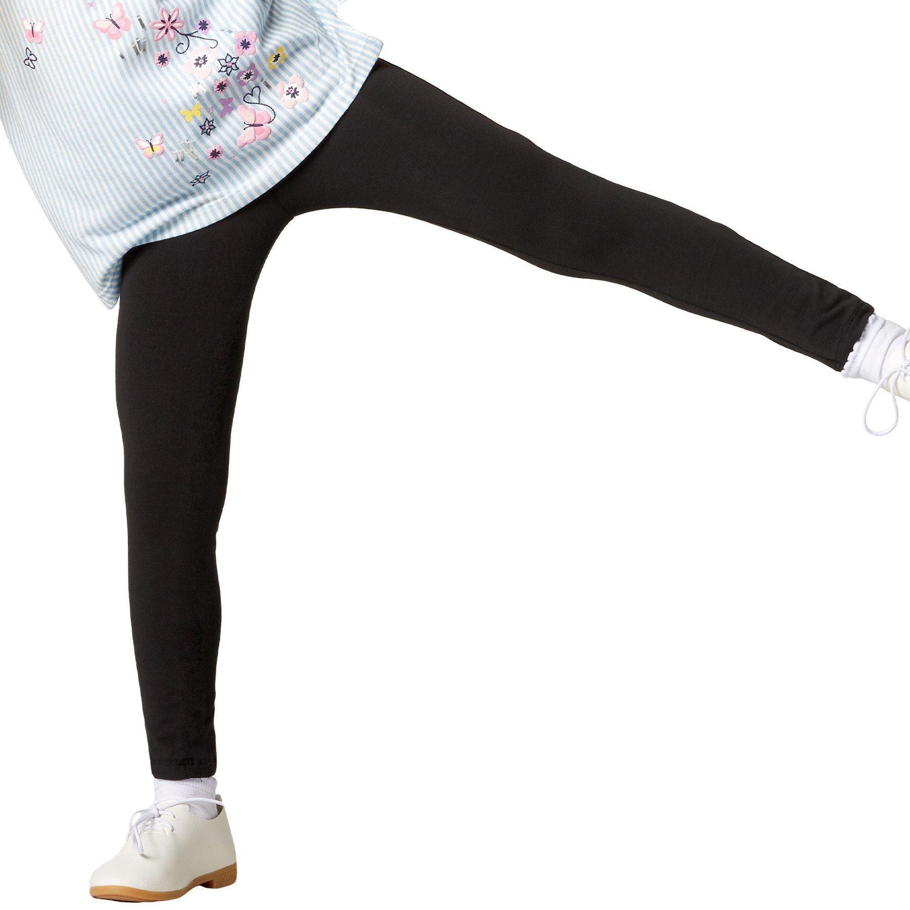 dressforfun Leggings Enghose, Für viele Outfits & Auftritte, Einfarbige Leggings für (Stretchhose, Konfektionsgröße 140 (10-12 Jahre) in schwarz) Dehnbares und strapazierfähiges Material, Elastischer Gummibund