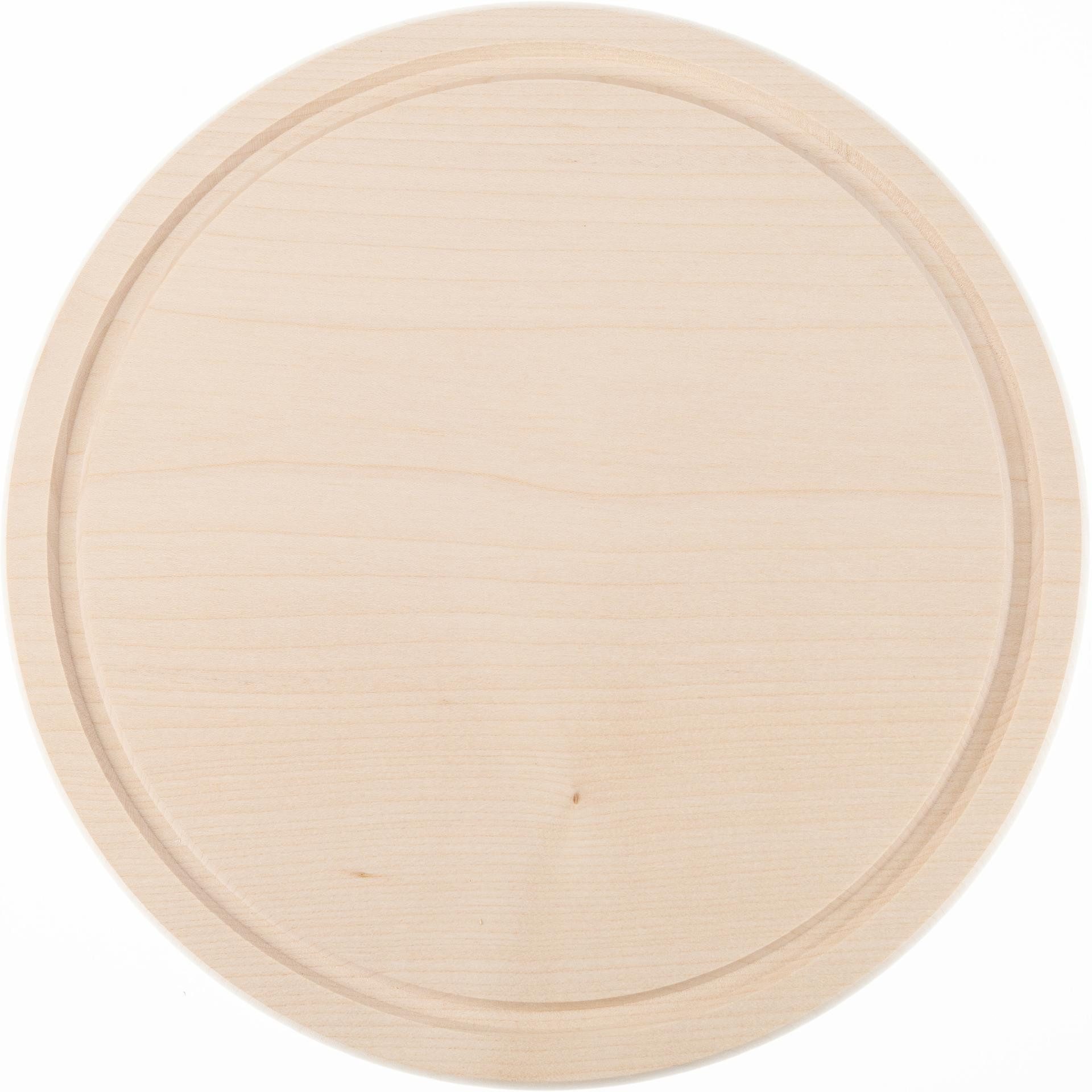 Holz Frank Frühstücksbrett Runde Schneidebretter mit Saftrille aus FSC® Ahorn Holz Ø 24 cm, Holz