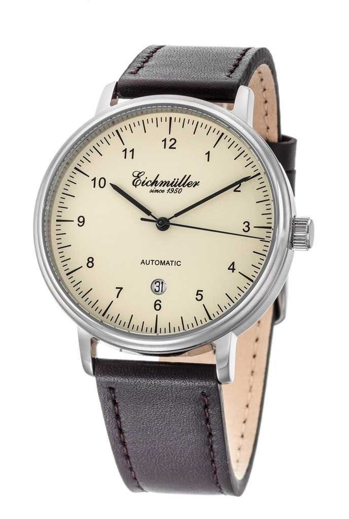 Eichmüller Automatikuhr RE7002 Herrenuhr Miyota 8215 Lederband braun 42 mm