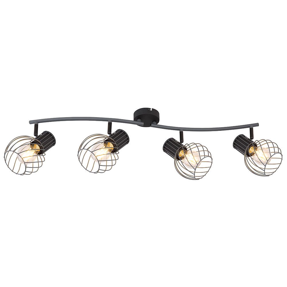 GLOBO LIGHTING LED Deckenspot, Leuchtmittel nicht inklusive, Decken Lampe Leuchte Metall-Käfig 4-Flammig Beleuchtung Strahler Spots