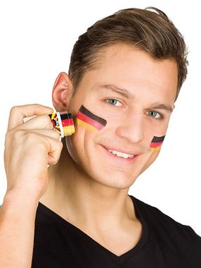 Karneval-Klamotten Kostüm Make-Up Fan-Stick Deutschland schwarz rot gold, Weltmeisterschaft WM EM Fan Artikel Fußball Party