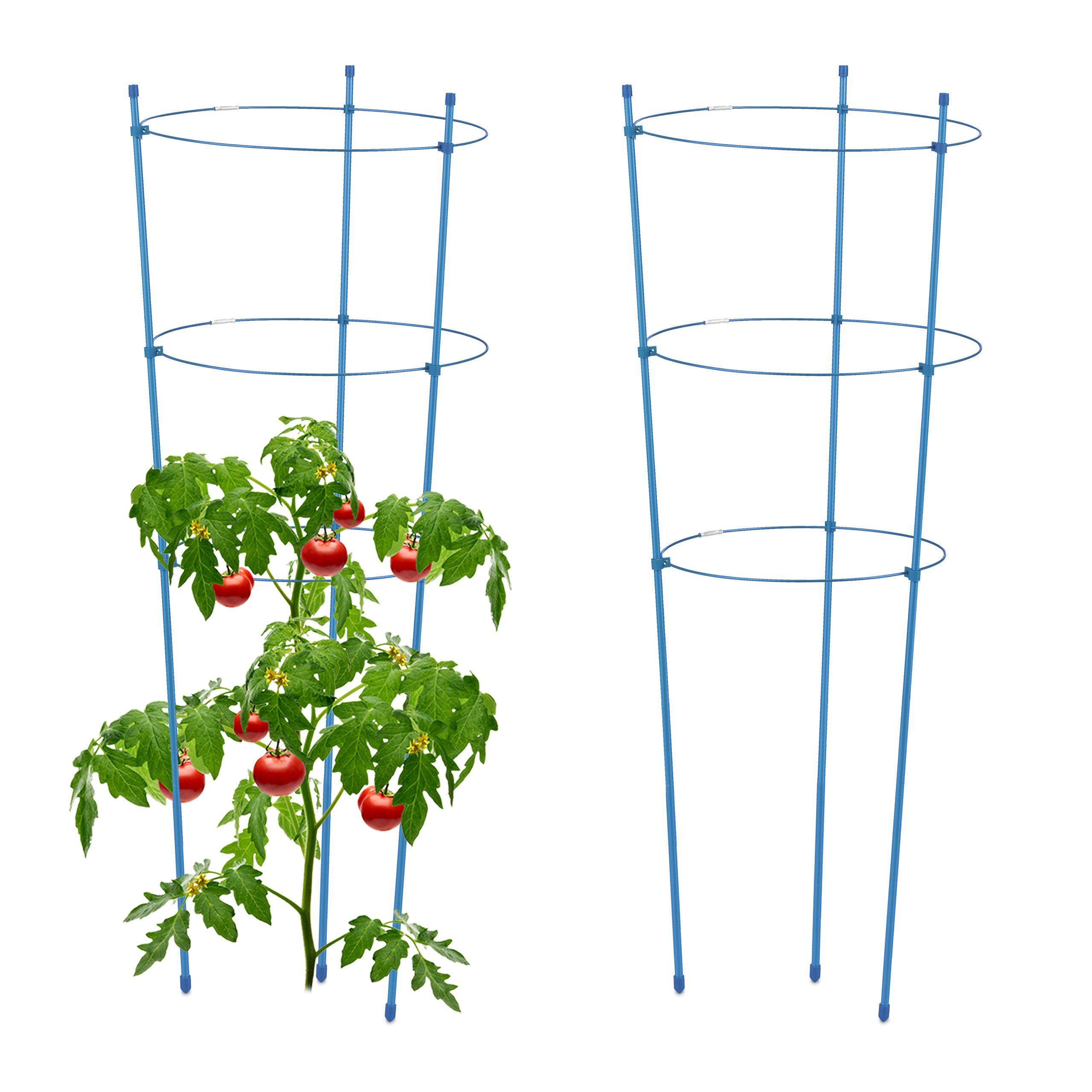 relaxdays Rankhilfe Blaue Rankhilfe im 2er Set 76 cm, 2 St.